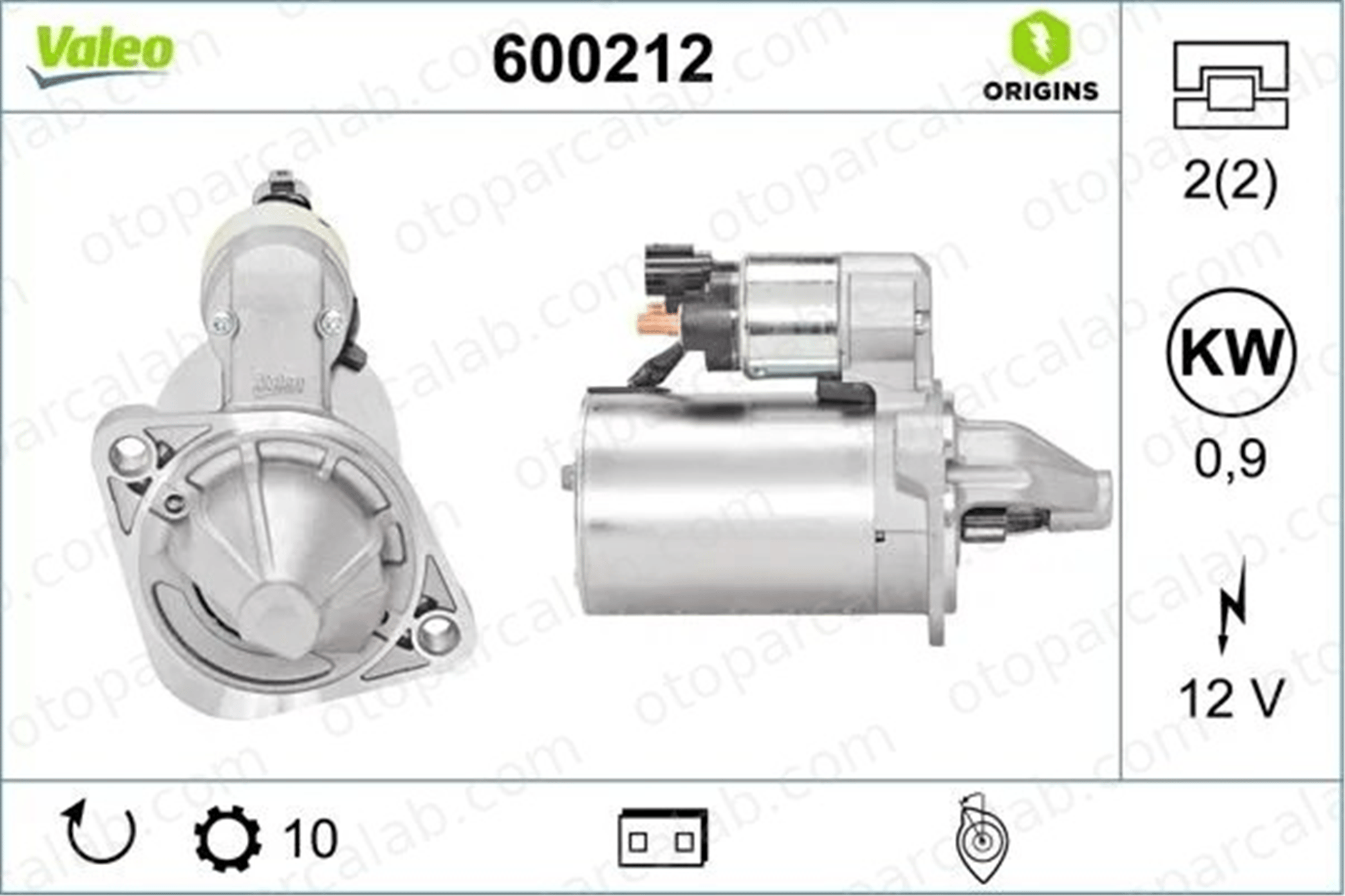 VALEO 600212 Marş Dinamosu HYUNDAI ACCENT IV Sedan VELOSTER 361002B100 361002B102