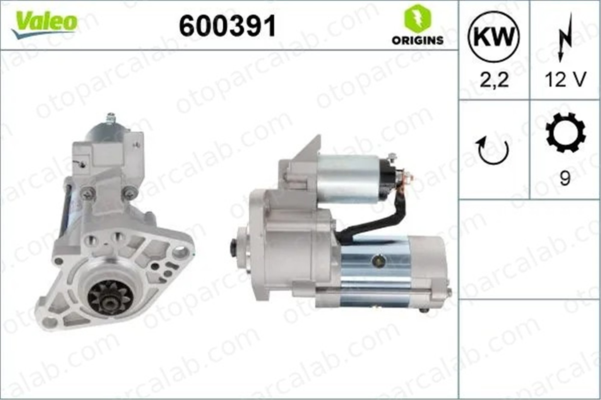 VALEO 600391 Marş Dinamosu HYUNDAI H-1 / STAREX Minibüs/Otobüs MITSUBISHI L200 ME001565 ME007433