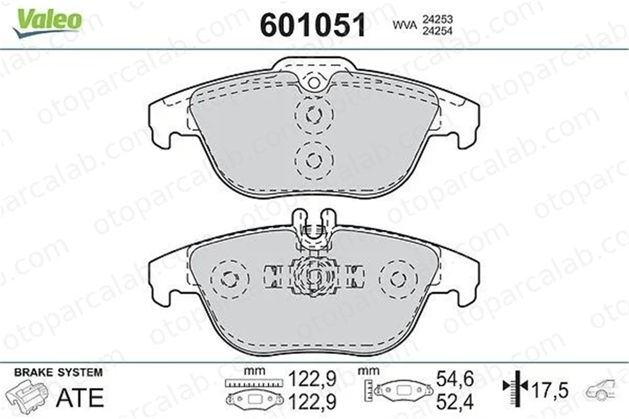 VALEO 601051 Fren Disk Balata Arka MERCEDES-BENZ C-SERISI C-SERISI T-Model 54204320 A0054204920