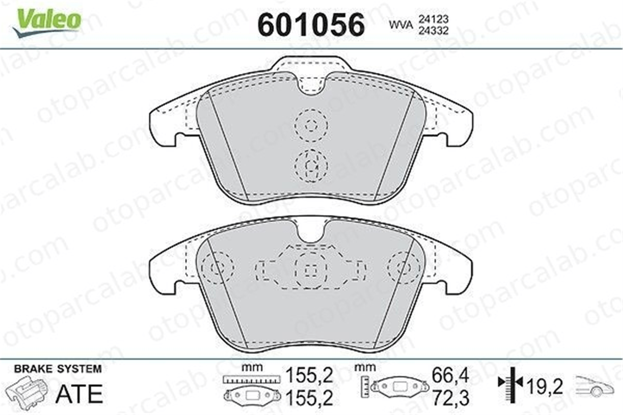 VALEO 601056 Fren Disk Balata Ön VOLVO V70 III S80 II 1609253180 1647862980