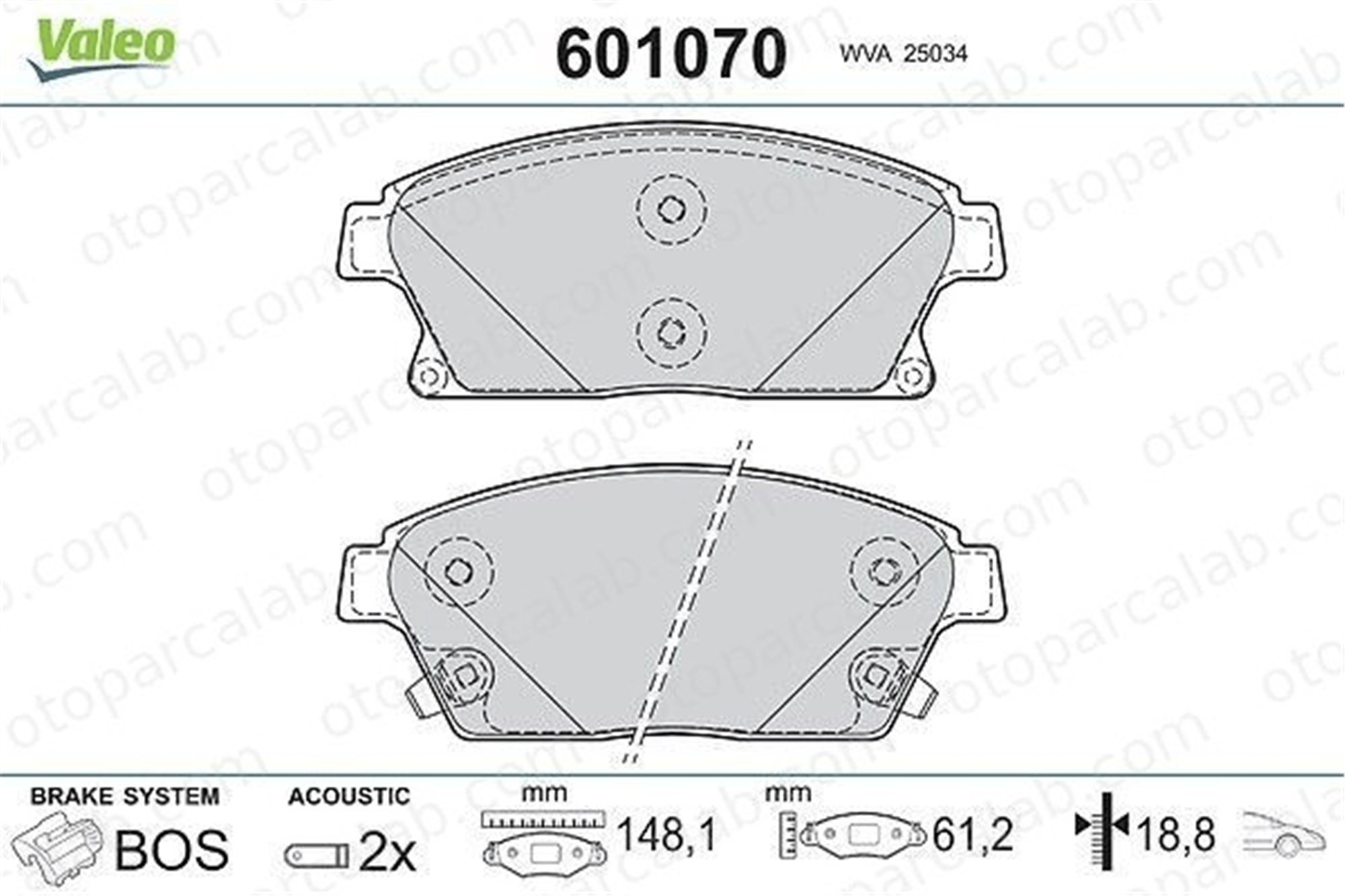 VALEO 601070 Fren Disk Balata Ön OPEL ASTRA J ASTRA J Sports Tourer 542115 22799077