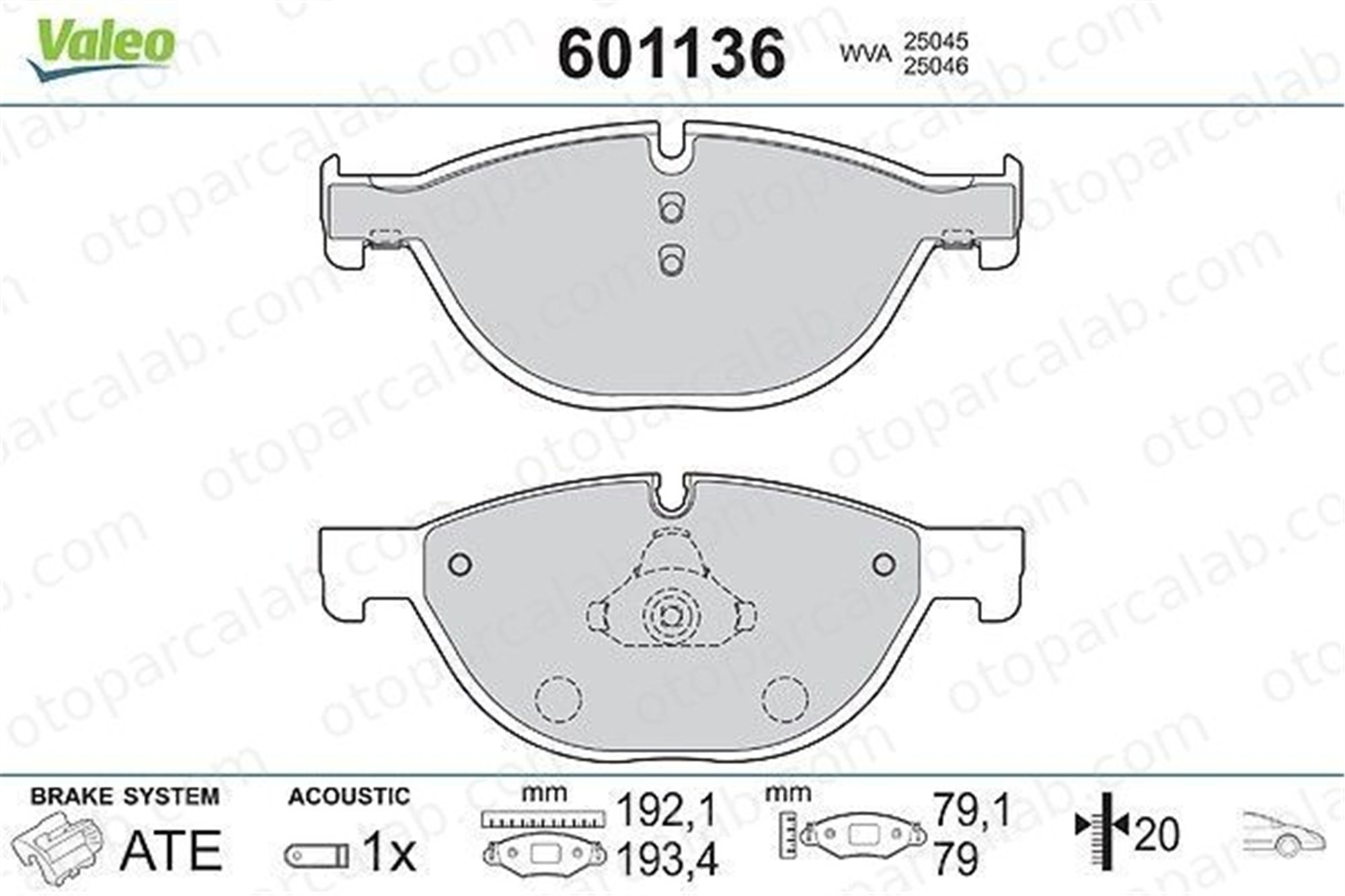 VALEO 601136 Fren Disk Balata Ön BMW 5 5 Touring 34116775318 34116775322