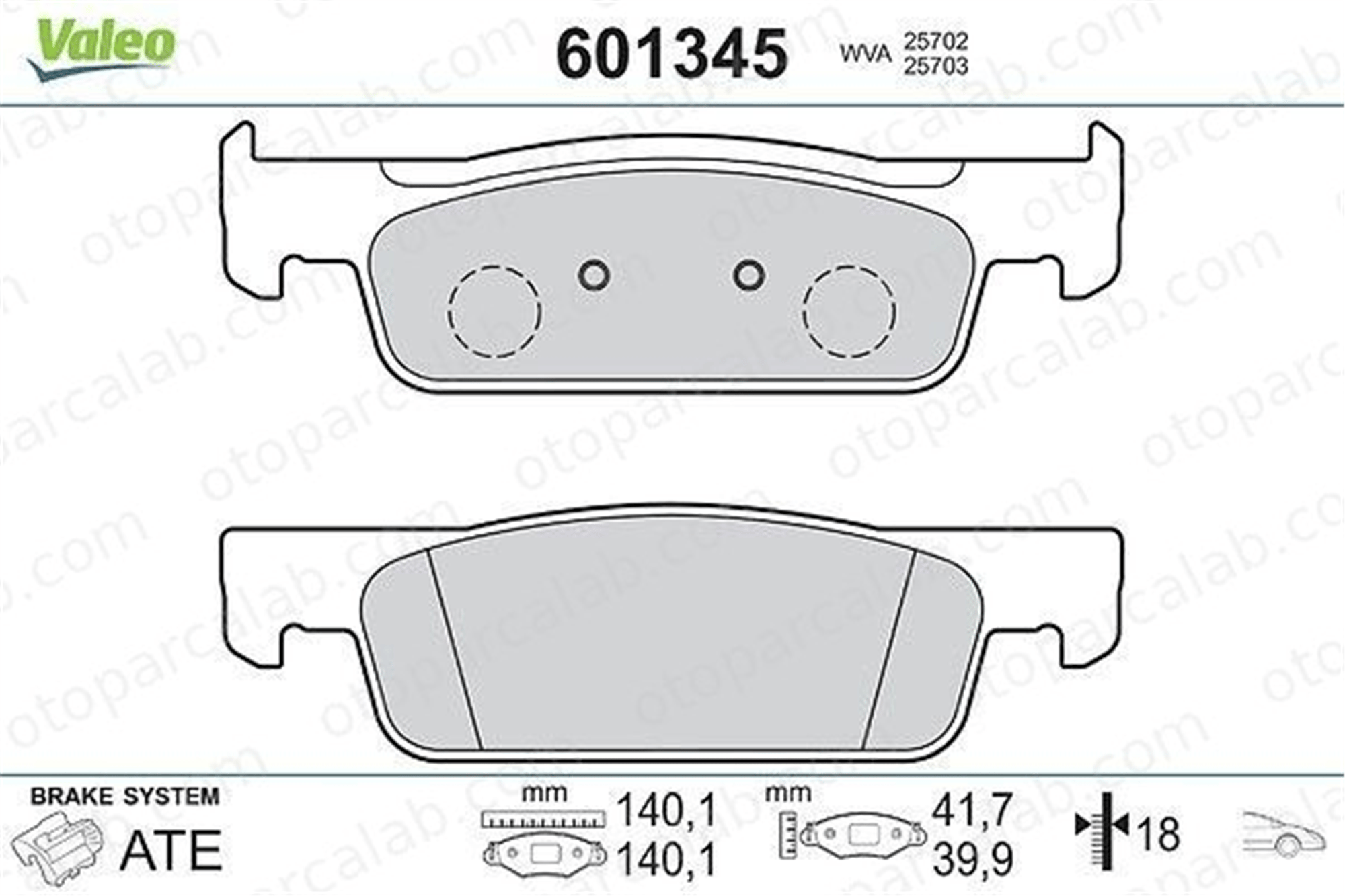VALEO 601345 Fren Disk Balata Ön DACIA LOGAN II RENAULT CLIO IV 410602581R 410605612R