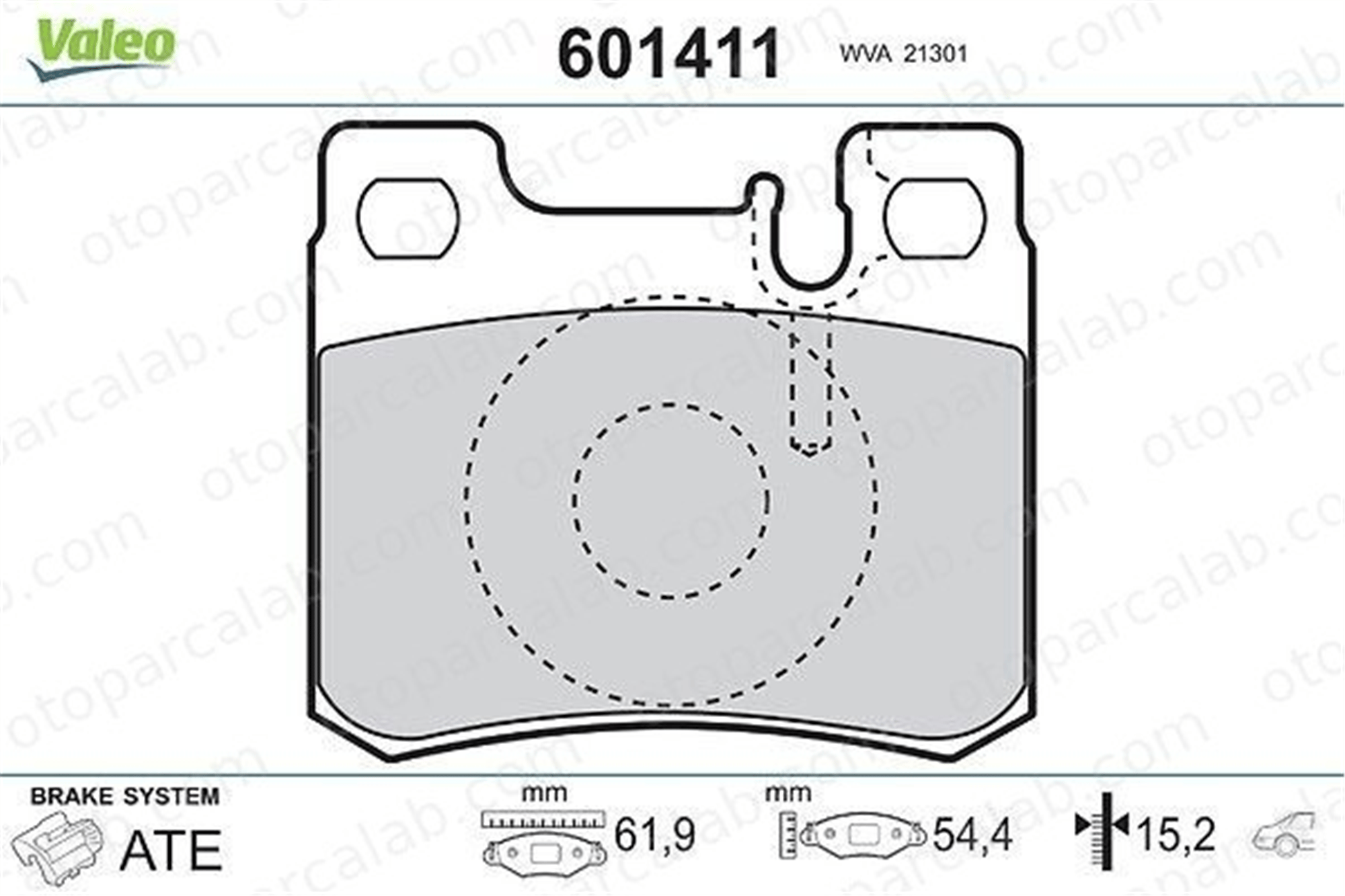 VALEO 601411 Fren Disk Balata Arka MERCEDES-BENZ 124 Sedan 190 A0024200120 24200020