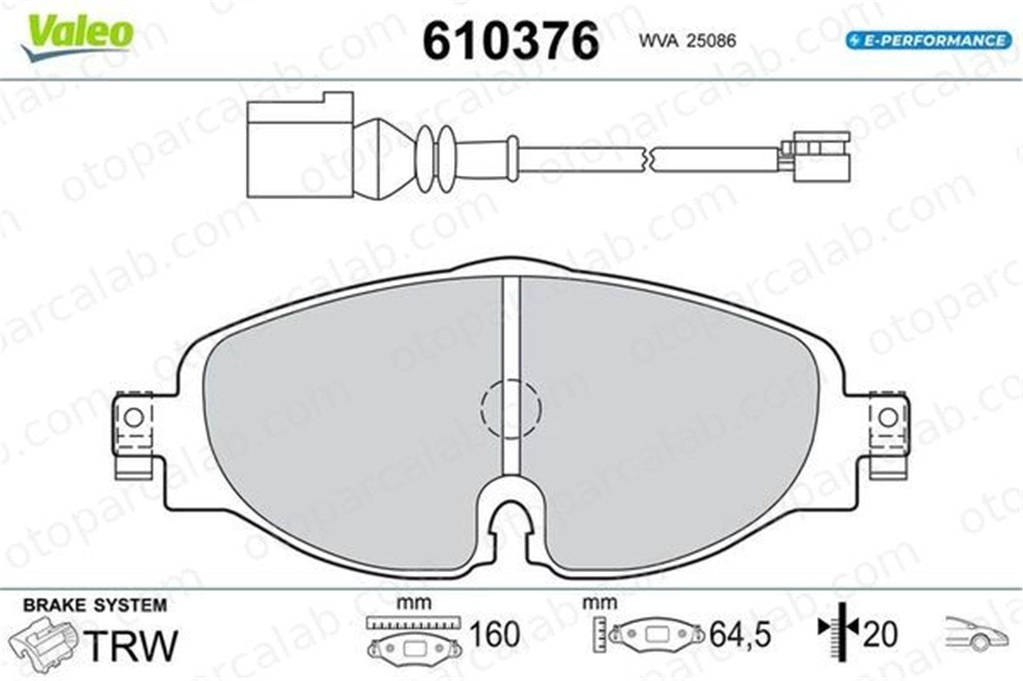 VALEO 610376 Fren Disk Balata Ön AUDI A3 Sportback SEAT LEON 610376 5Q0698151F