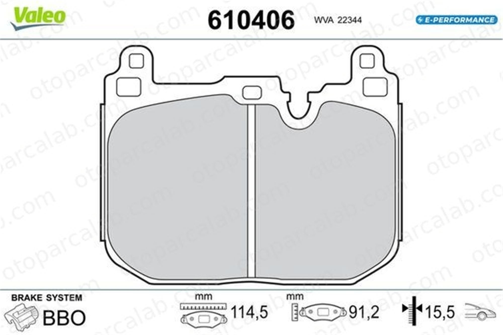 VALEO 610406 Fren Disk Balata Ön BMW 3 X2 610406 34106889266