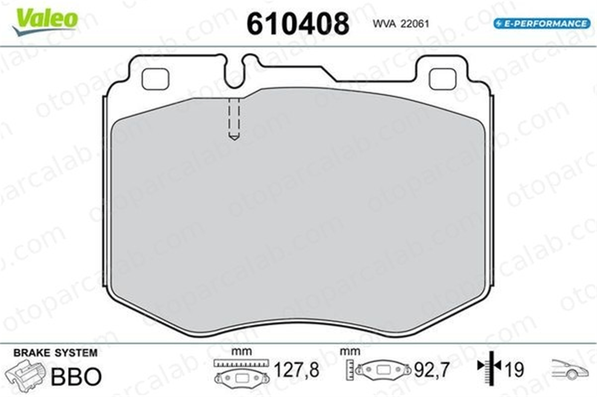 VALEO 610408 Fren Disk Balata Ön MERCEDES-BENZ GLC GLC Coupe 610408 A0004208100