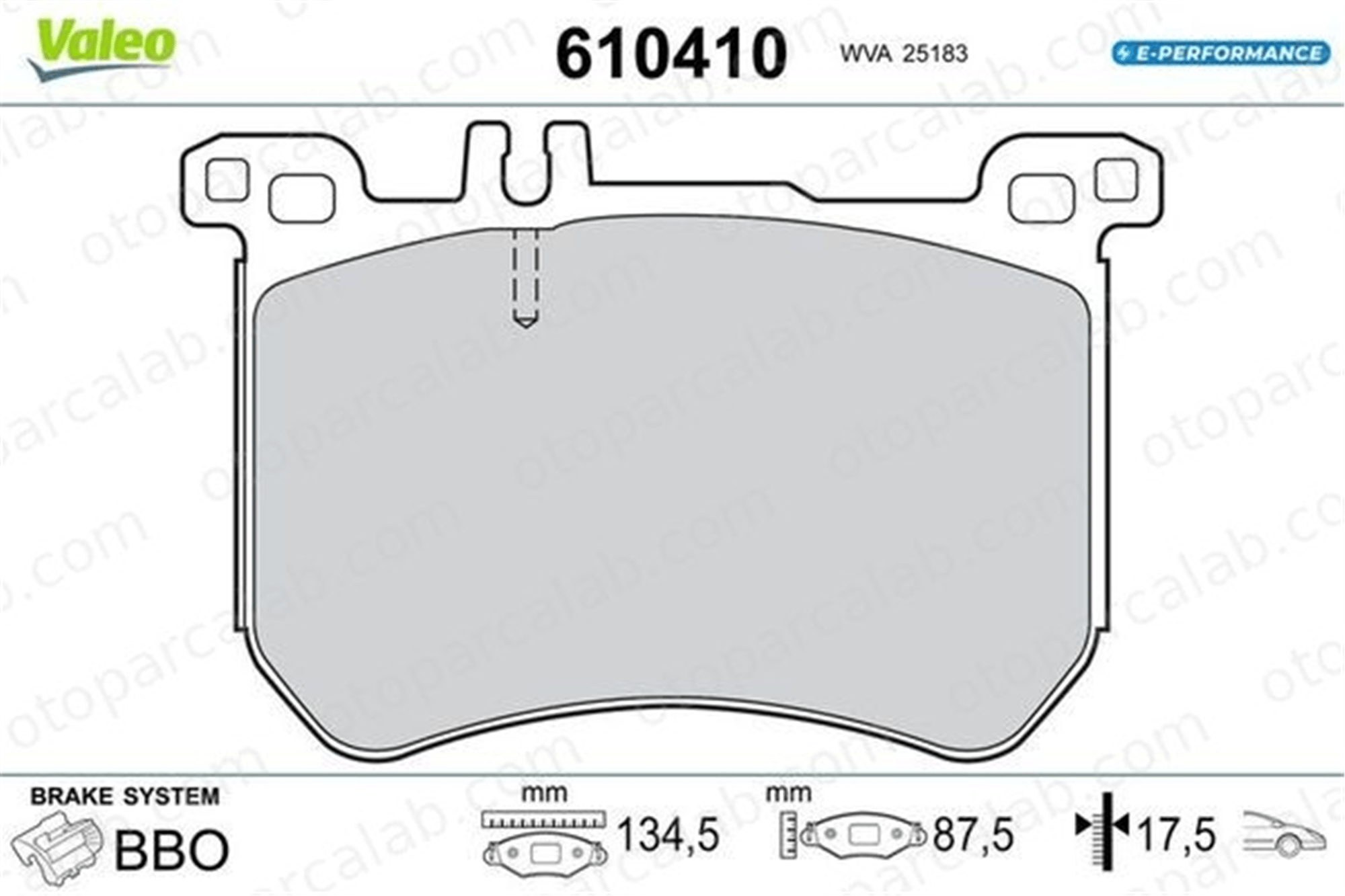 VALEO 610410 Fren Disk Balata Ön MERCEDES-BENZ GLC GLC Coupe 610410 A0064209720