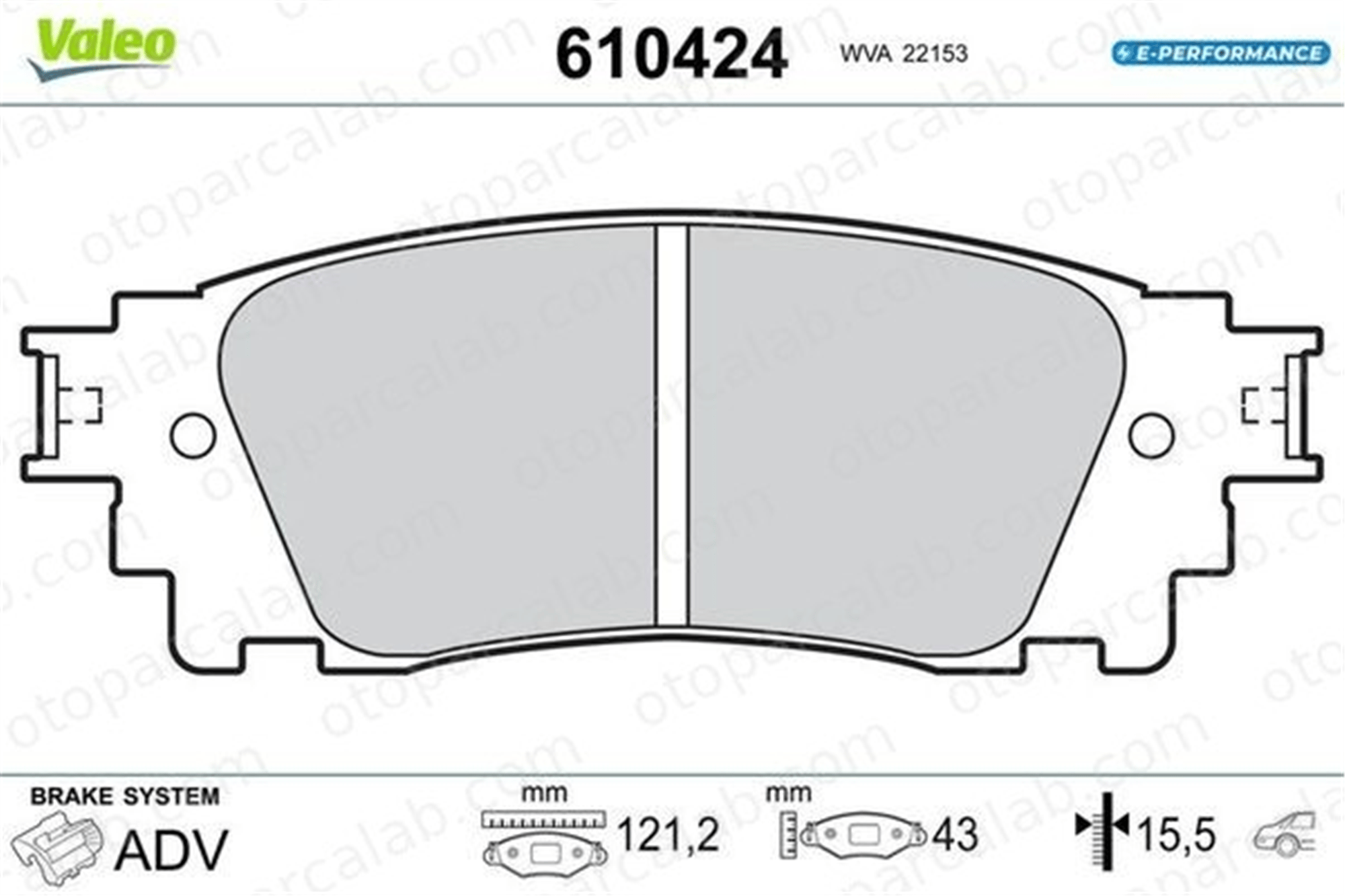 VALEO 610424 Fren Disk Balata Arka TOYOTA CAMRY LEXUS NX 610424 446678010