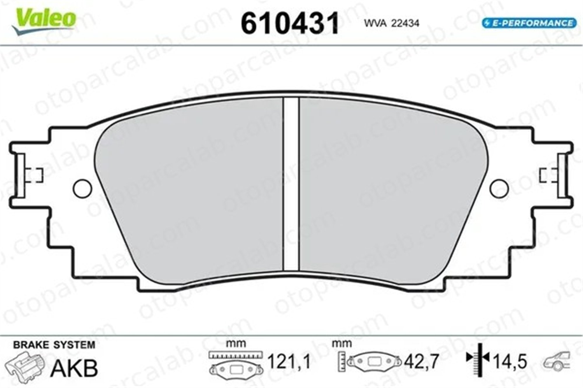 VALEO 610431 Fren Disk Balata Arka TOYOTA CAMRY LEXUS UX 610431 446602370