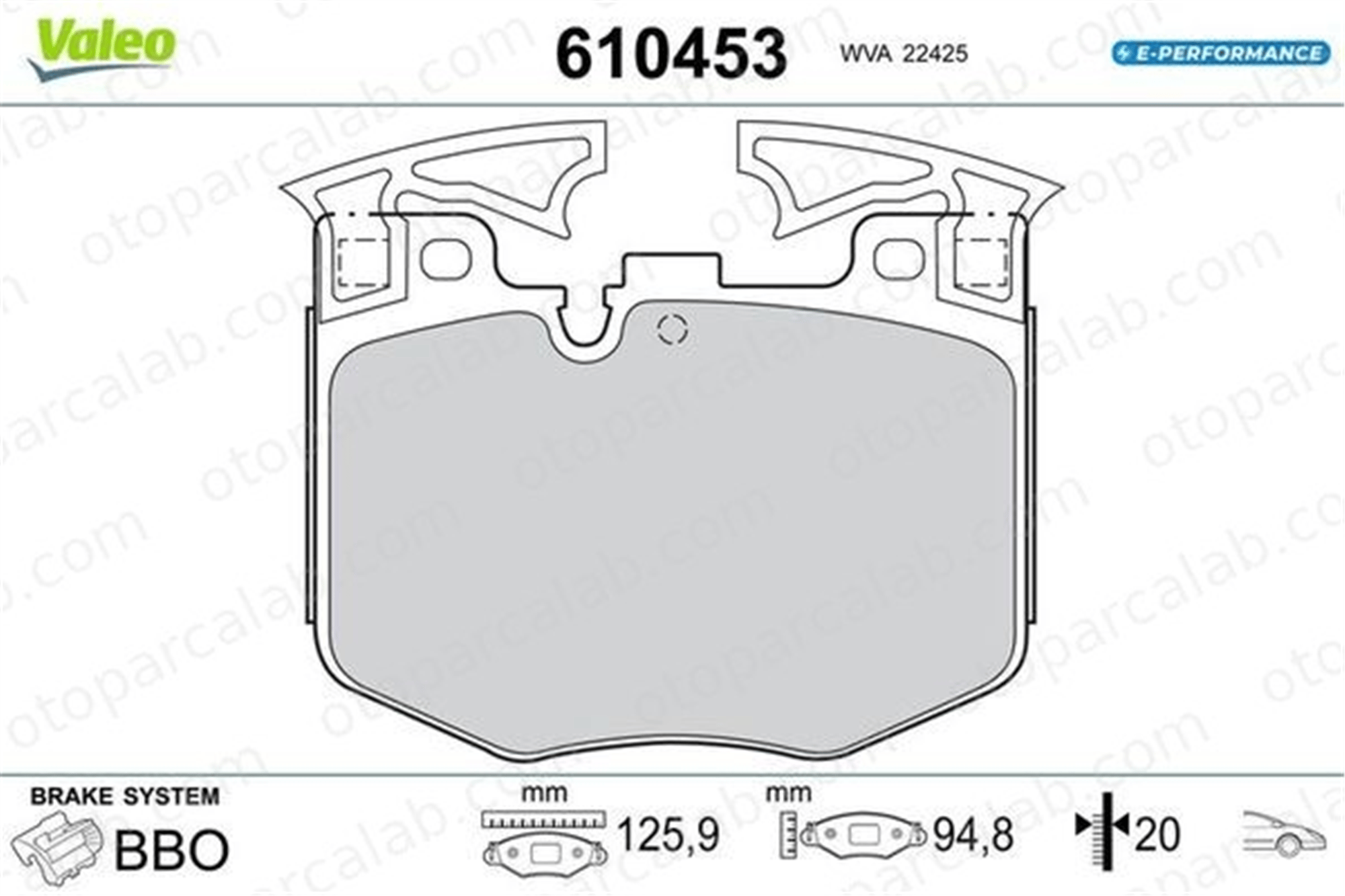 VALEO 610453 Fren Disk Balata Ön BMW 5 5 Touring 610453 34116872750