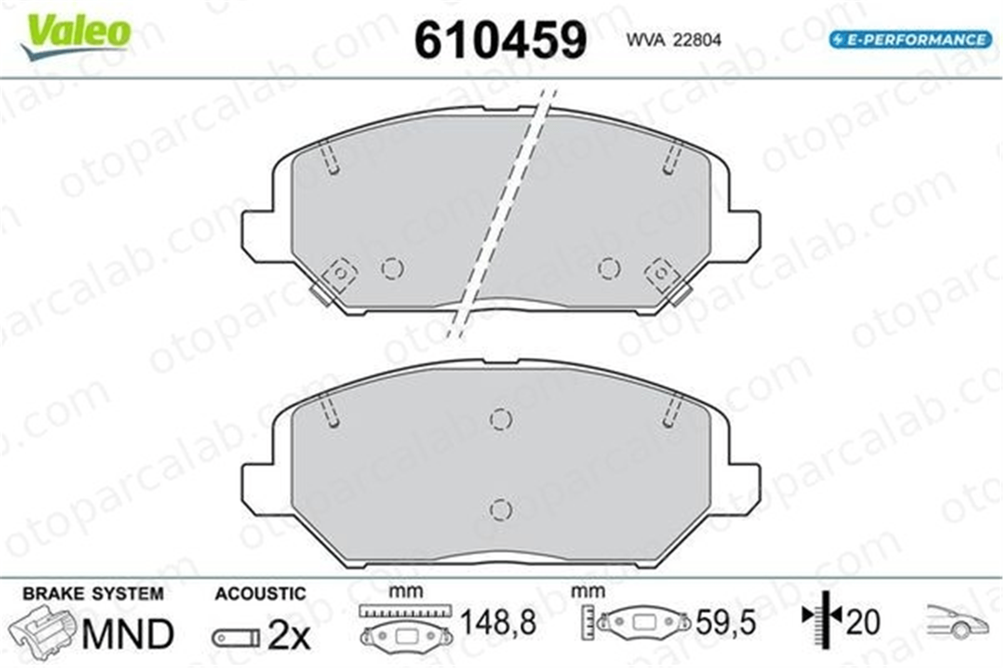 VALEO 610459 Fren Disk Balata Ön HYUNDAI i30 i30 FASTBACK 610459 58101G4A00