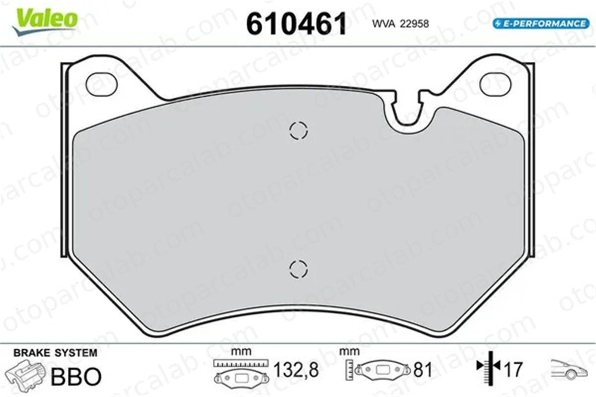 VALEO 610461 Fren Disk Balata Ön AUDI Q5 Q5 Sportback 610461 80A698151C