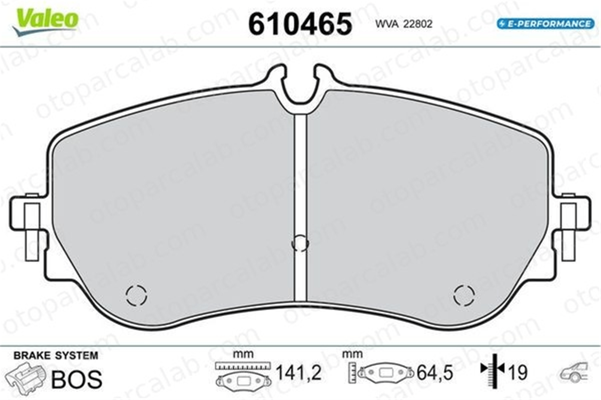 VALEO 610465 Fren Disk Balata Arka MAN TGE Panelvan/Van VW CRAFTER Panelvan/Van 610465 2H6698451