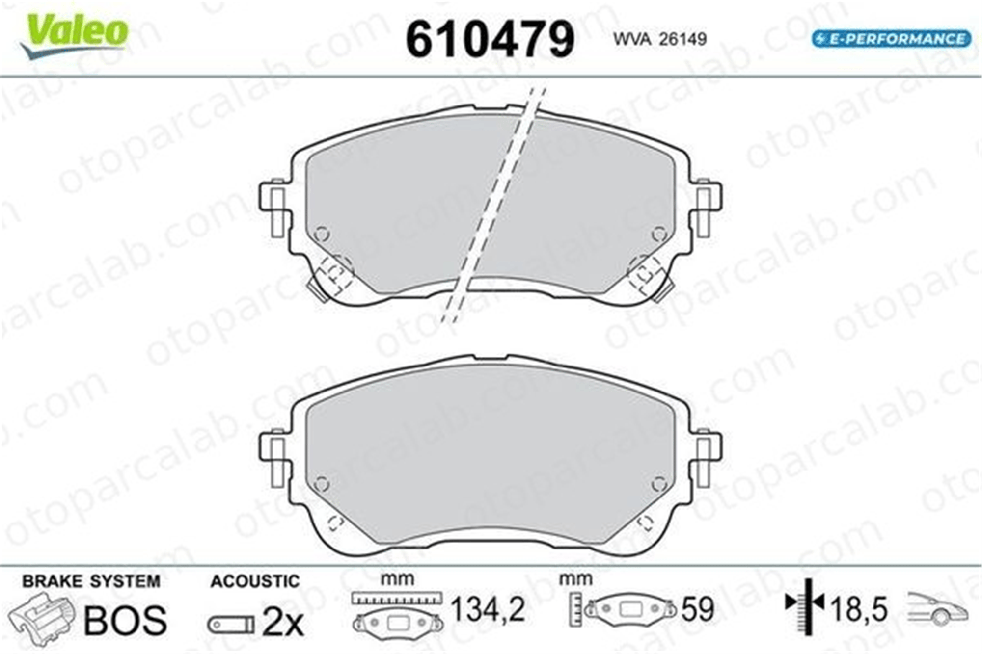 VALEO 610479 Fren Disk Balata Ön TOYOTA COROLLA Sedan COROLLA CROSS 610479 446502510