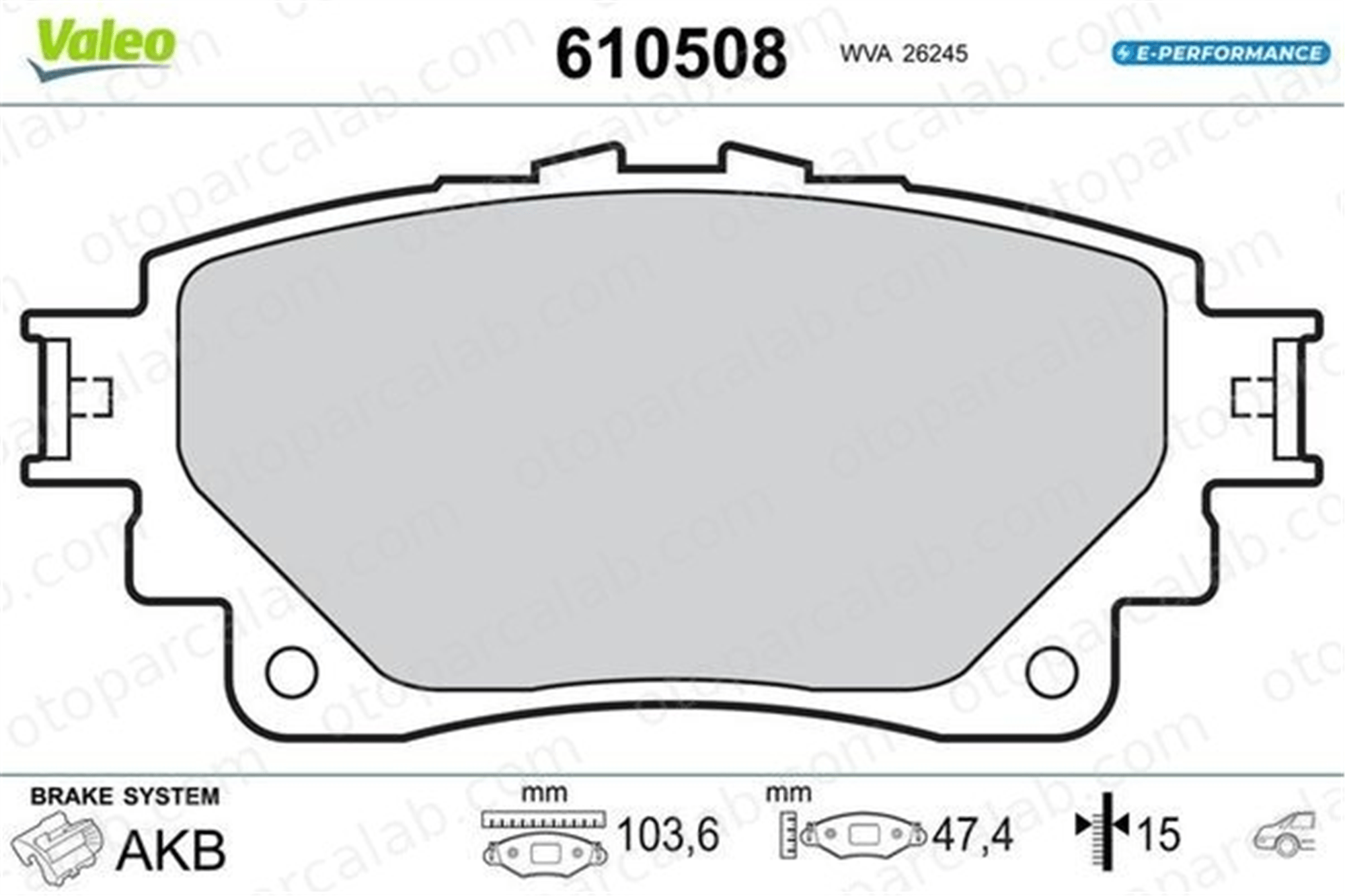 VALEO 610508 Fren Disk Balata Arka TOYOTA COROLLA CROSS COROLLA Hatchback 610508 446652210