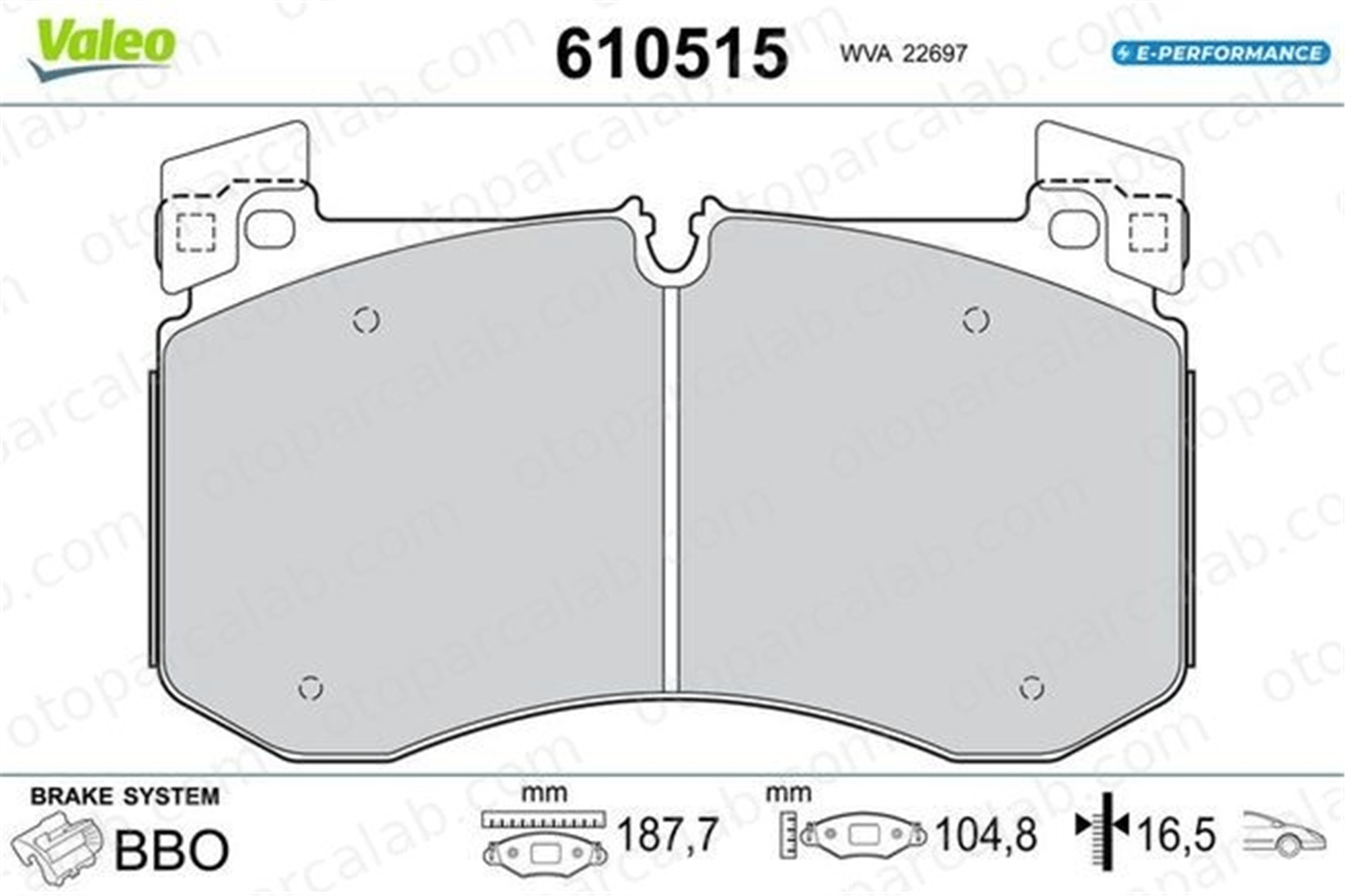 VALEO 610515 Fren Disk Balata Arka MERCEDES-BENZ GLE GLE Coupe 610515 4201303