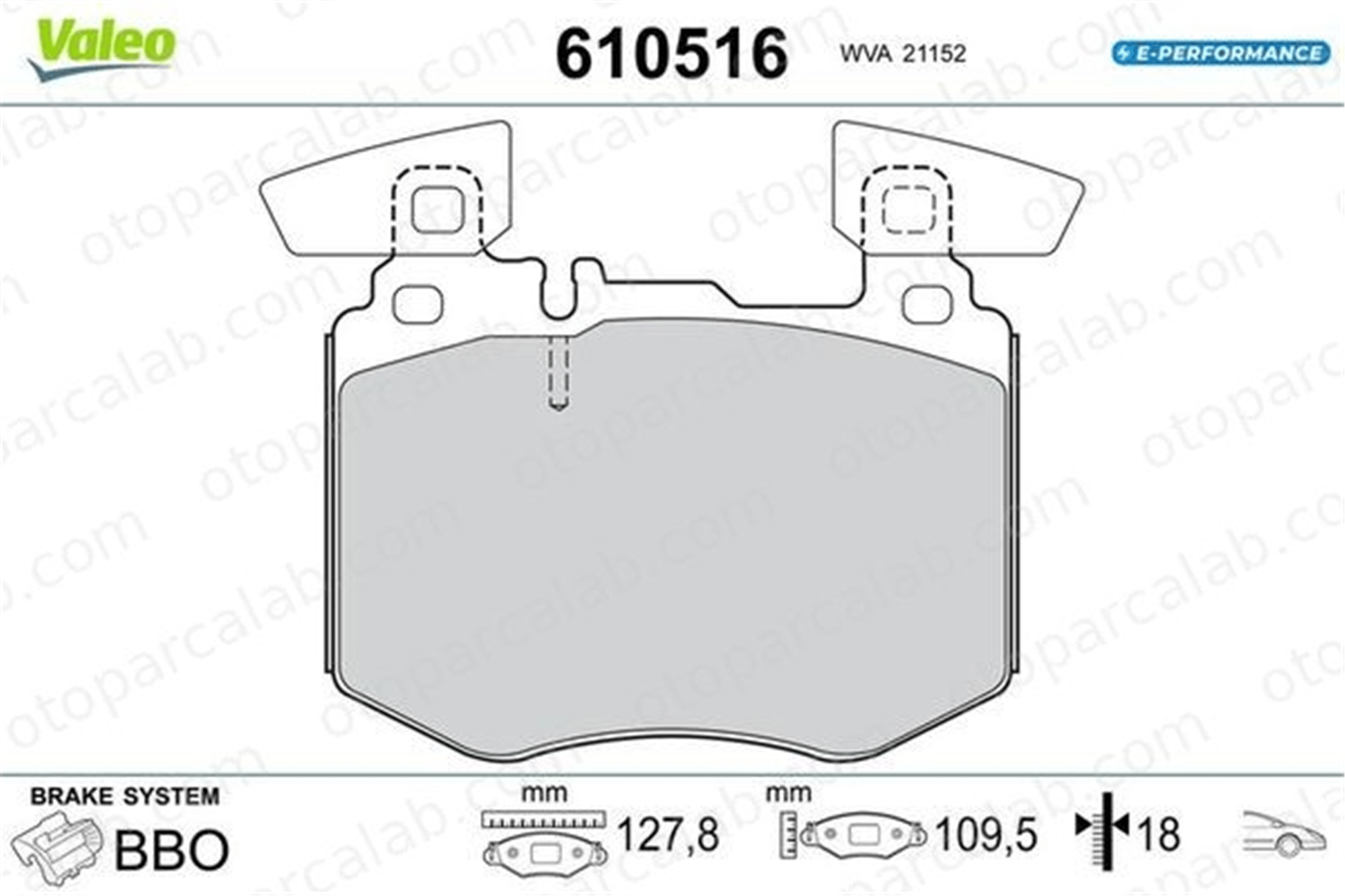 VALEO 610516 Fren Disk Balata Ön MERCEDES-BENZ GLC GLC Coupe 610516 A0004208103