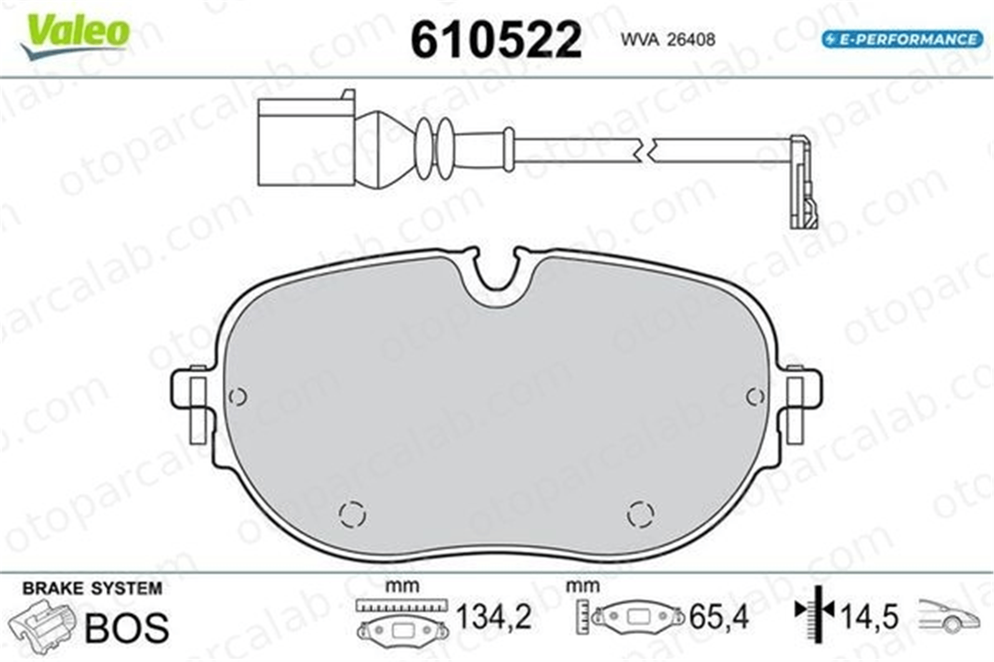 VALEO 610522 Fren Disk Balata Ön VW ID.3 CUPRA BORN 610522 1EA698151L