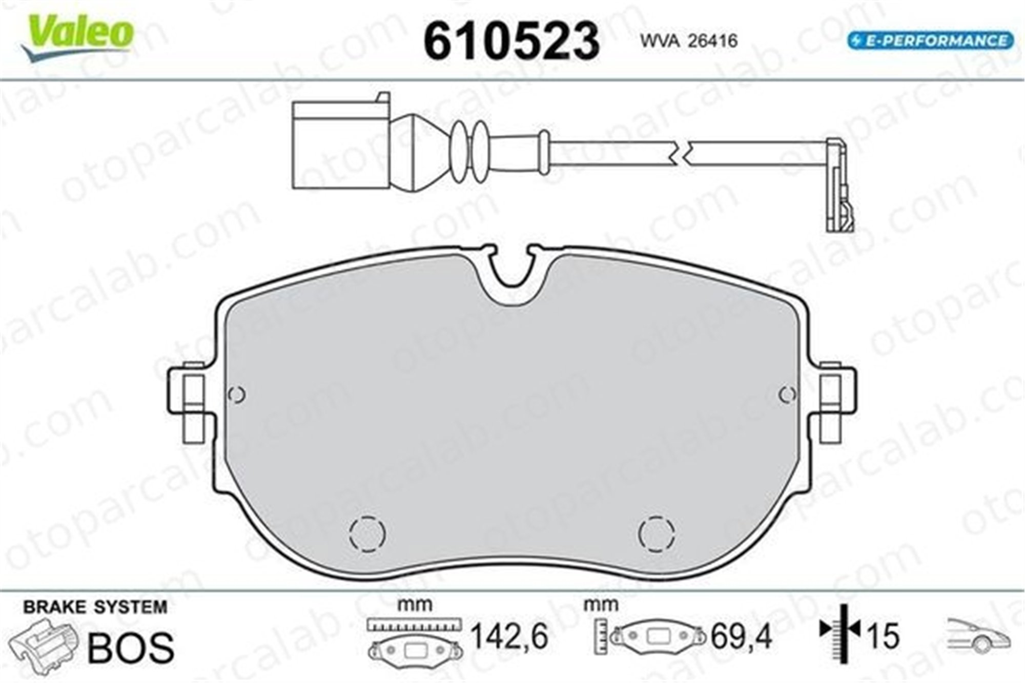 VALEO 610523 Fren Disk Balata Ön AUDI Q5 Q5 Sportback 610523 1EA698151A