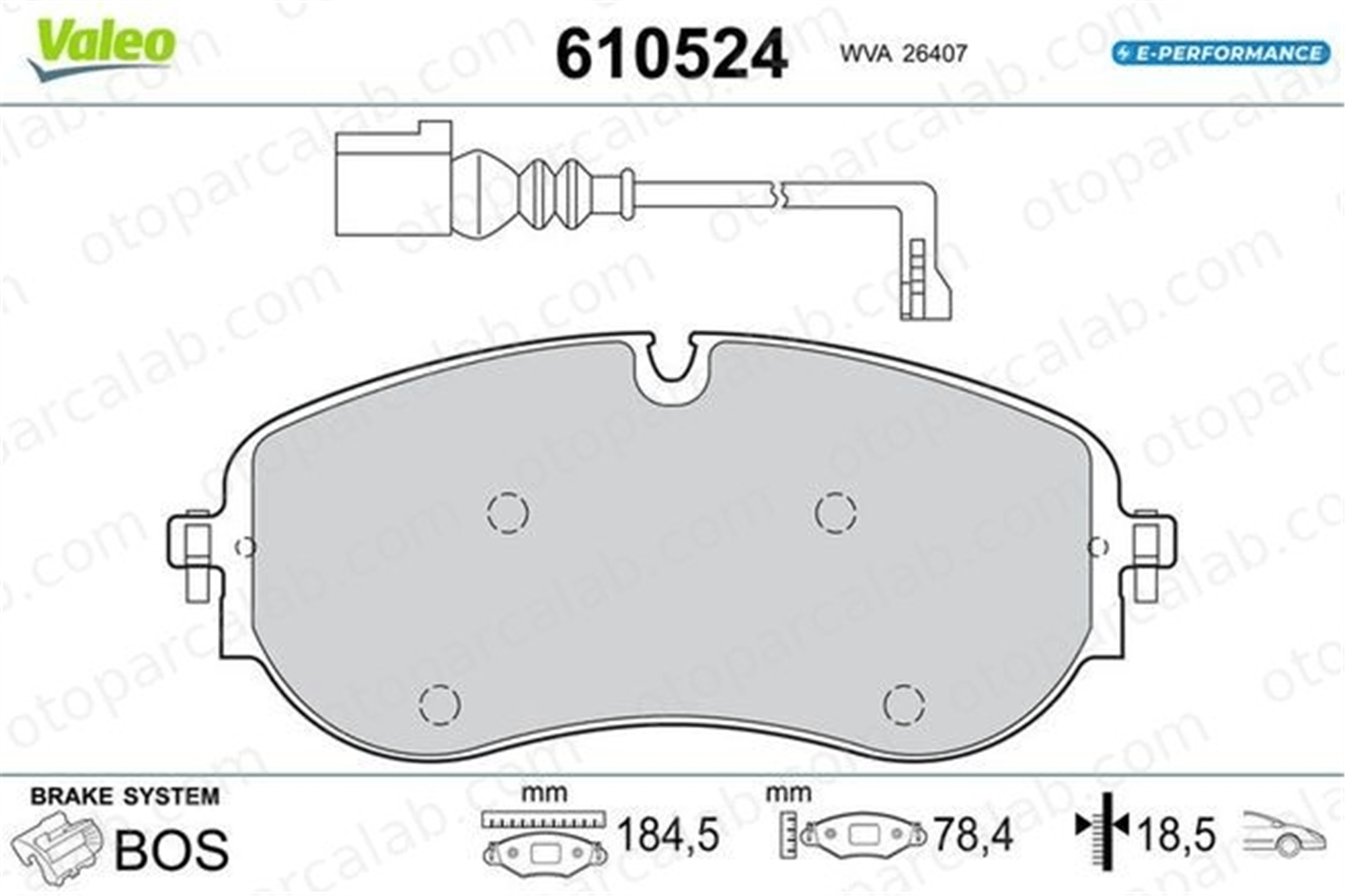 VALEO 610524 Fren Disk Balata Ön AUDI Q5 VW ID.4 610524 1EA698151B