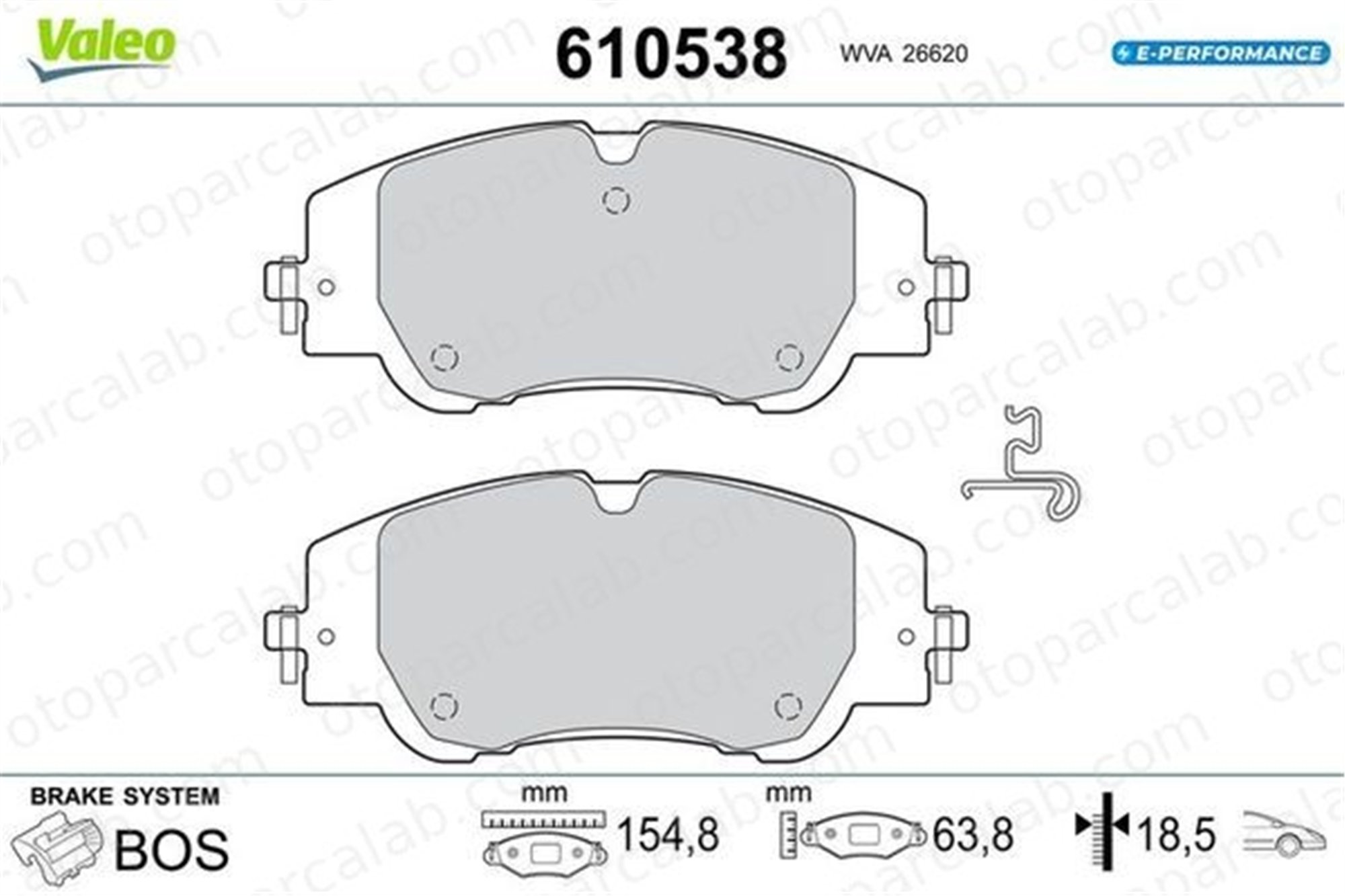 VALEO 610538 Fren Disk Balata Ön CITROËN C4 X OPEL CORSA F 610538 1681371180