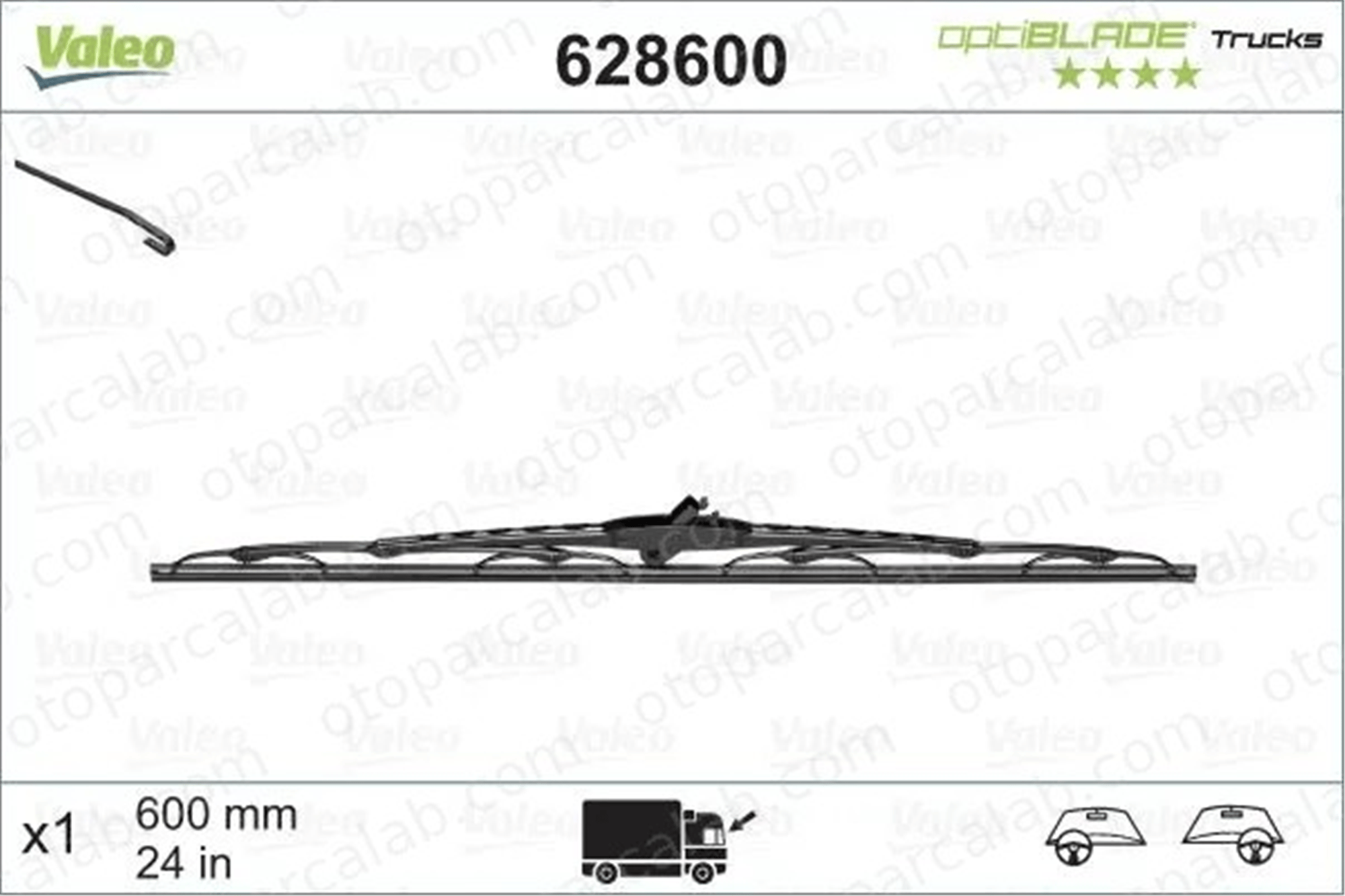 VALEO 628600 Silecek Süpürgesi Ön 600 mm - 24 inç VOLVO FL6 SCANIA 3 - series