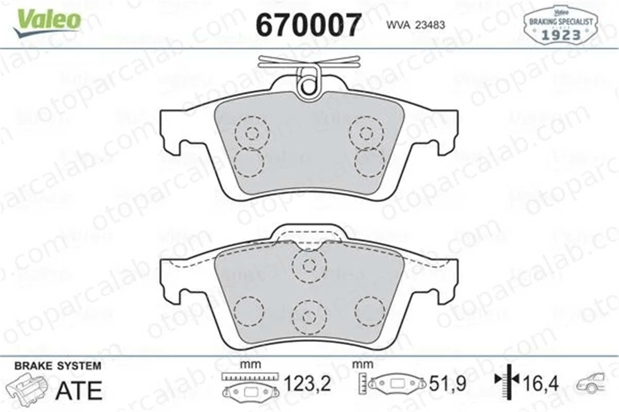 VALEO 670007 Fren Disk Balata Arka FORD FOCUS III FOCUS III Turnier MEAV6J2M008AA 1233679