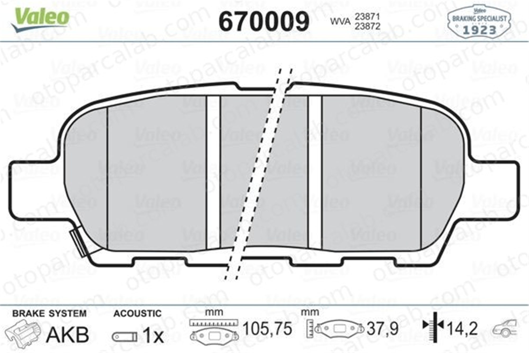 VALEO 670009 Fren Disk Balata Arka NISSAN X-TRAIL I INFINITI G Sedan 44060AL586 440608H385