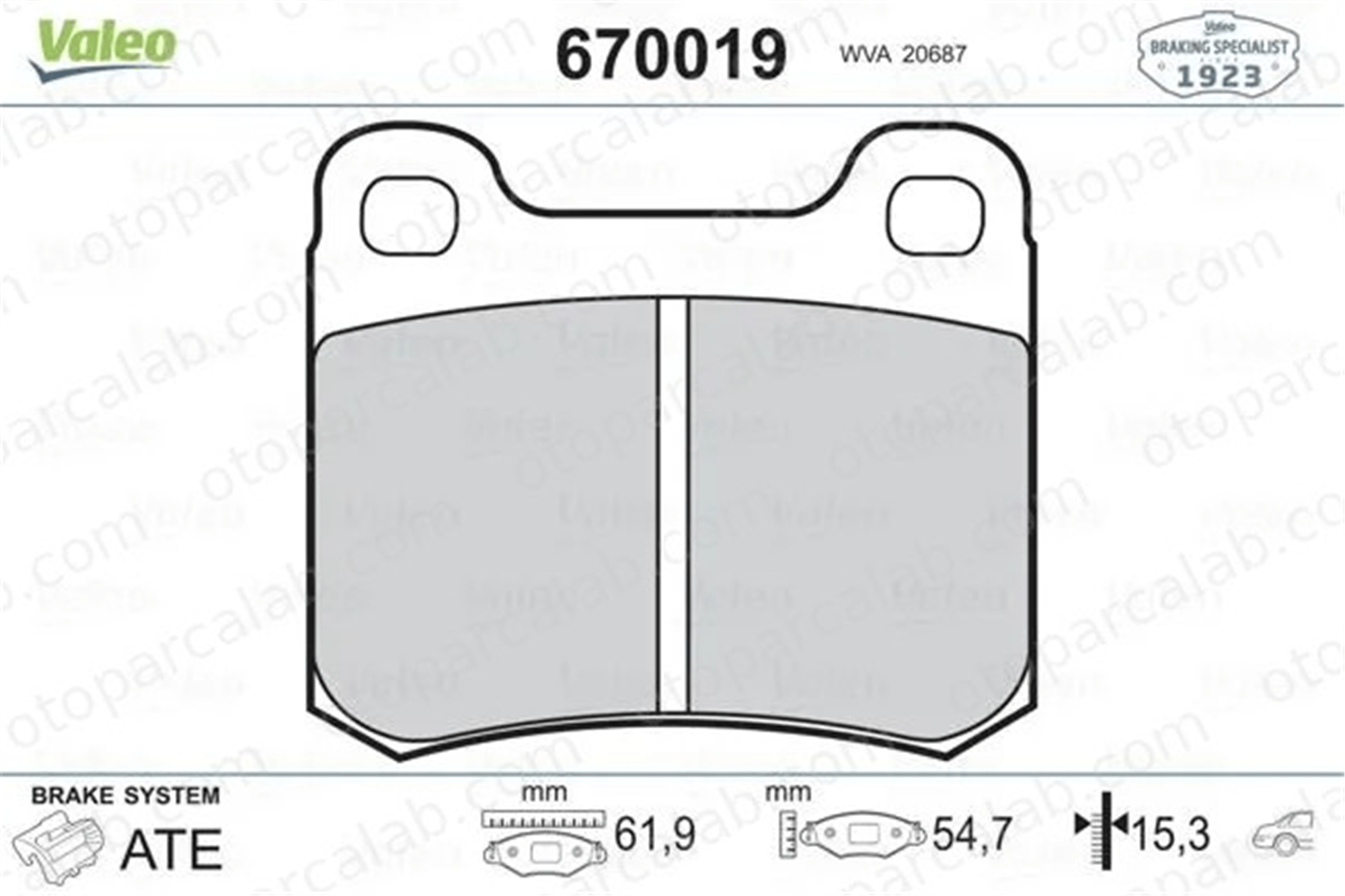VALEO 670019 Fren Disk Balata Arka MERCEDES-BENZ 124 Sedan C-SERISI 4209820 0004209820