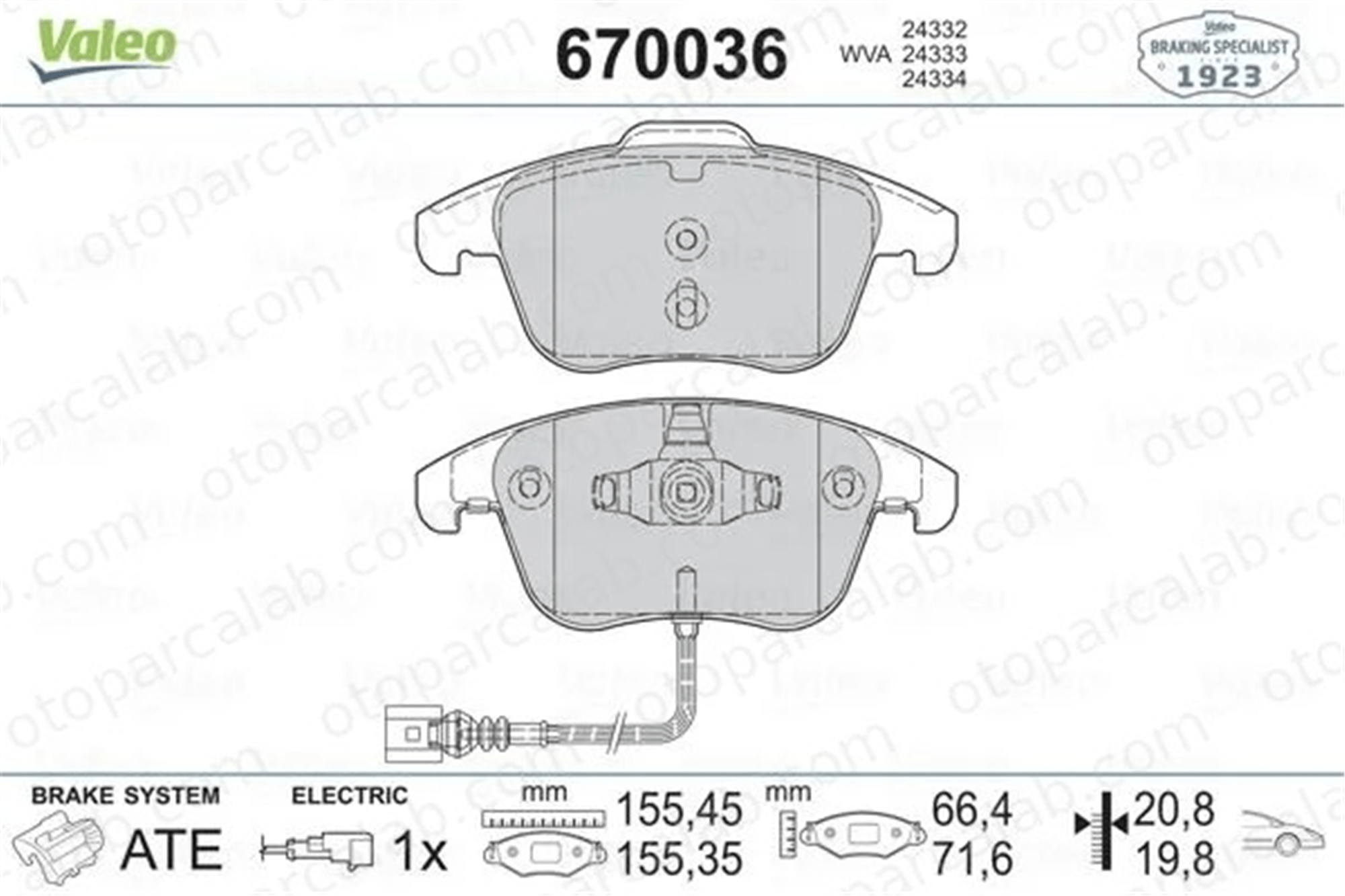 VALEO 670036 Fren Disk Balata Ön VW TIGUAN AUDI Q3 5N0698151 5N0698151B