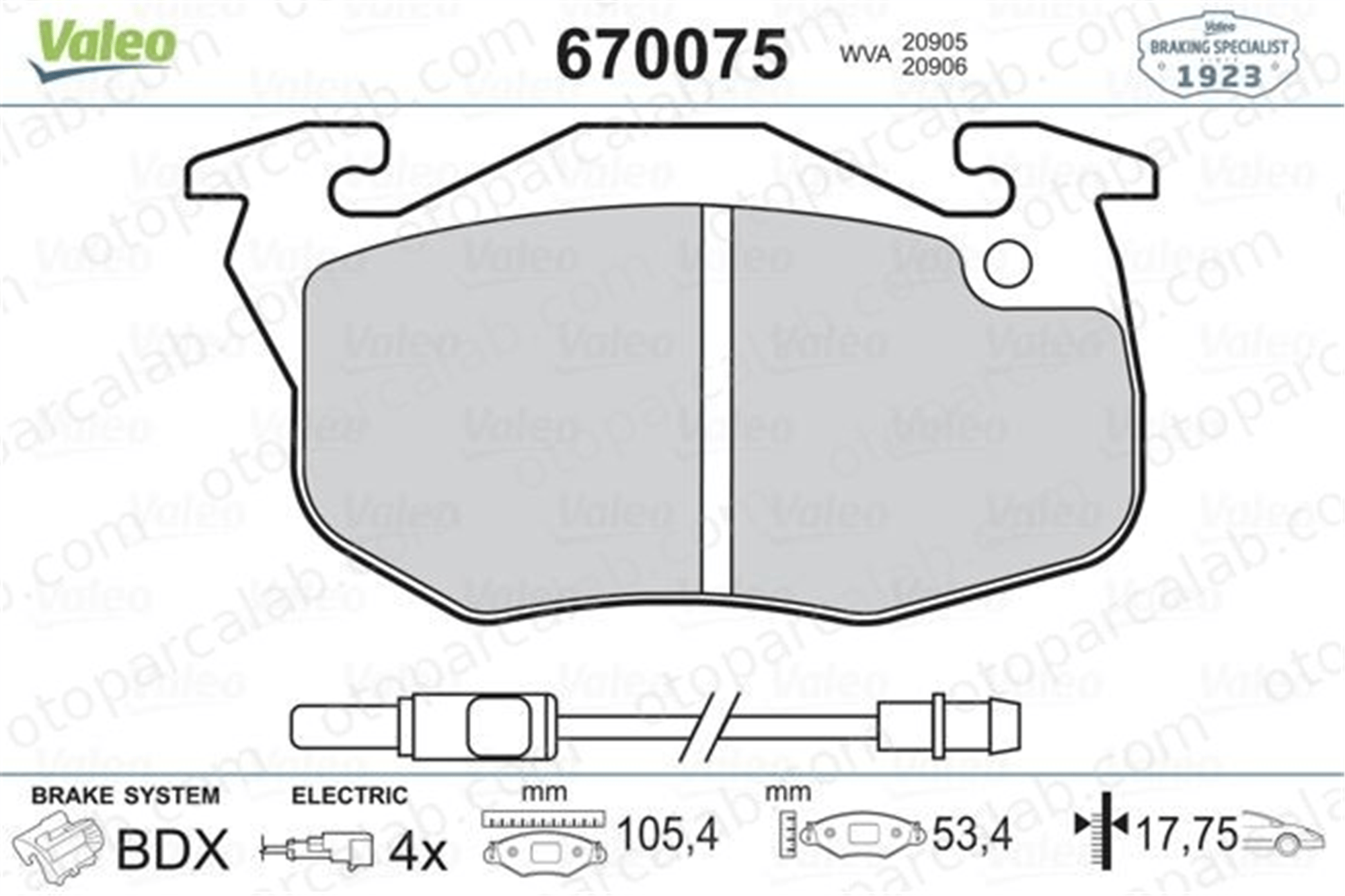 VALEO 670075 Fren Disk Balata Ön CITROËN SAXO PEUGEOT 106 II 425137 425139