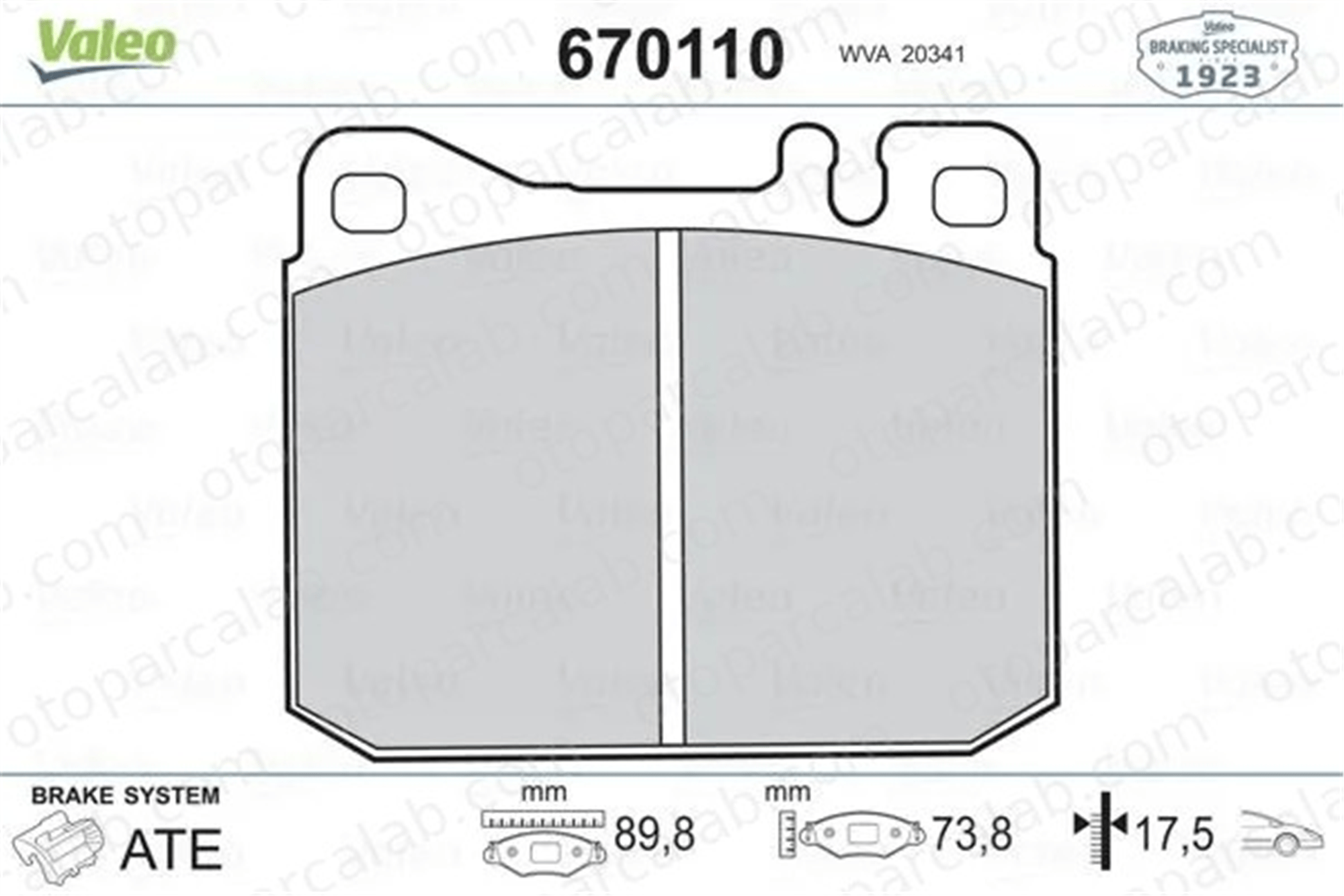 VALEO 670110 Fren Disk Balata Ön MERCEDES-BENZ S-SERISI 123 Sedan 4205920 0004205920