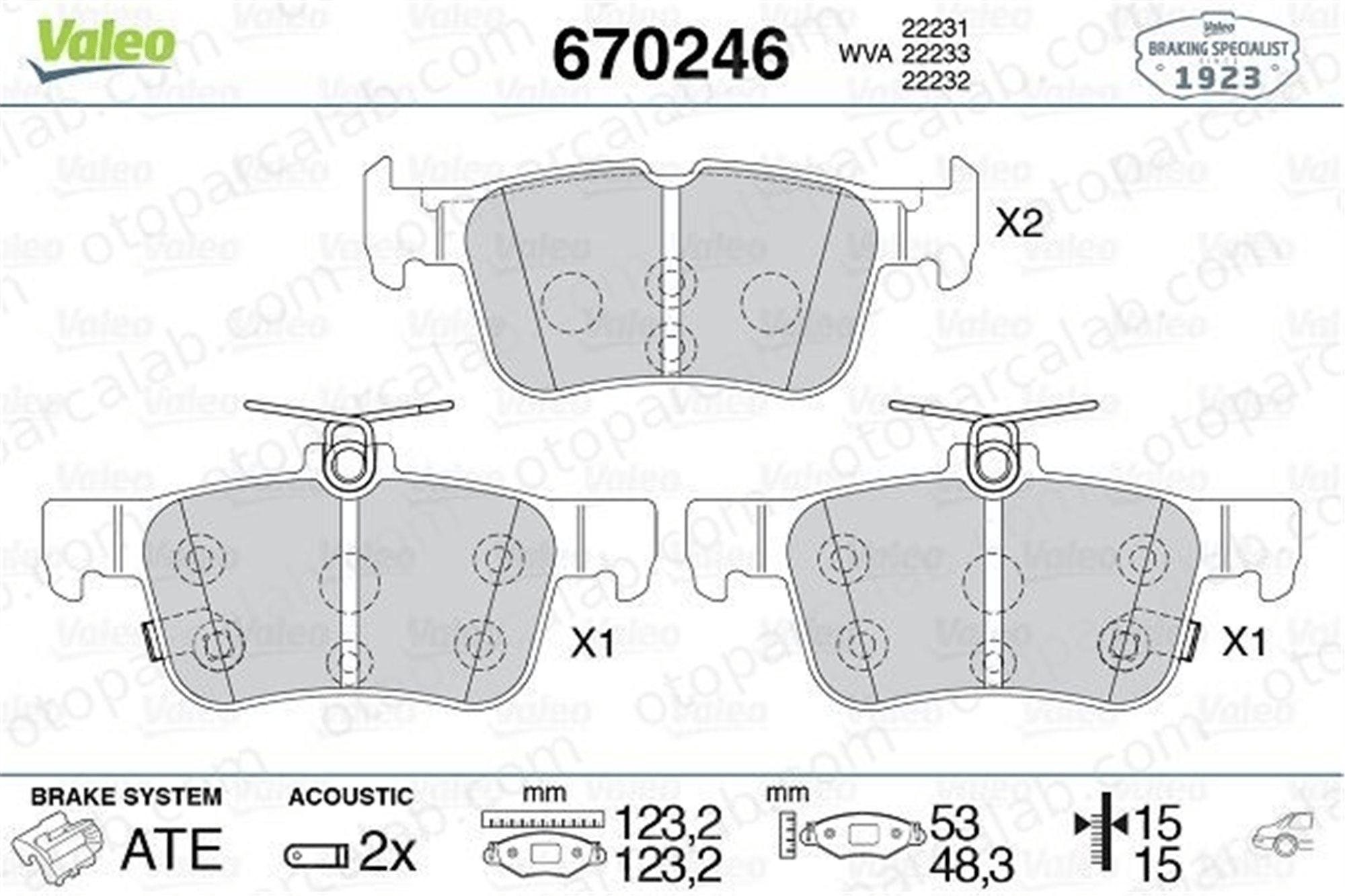 VALEO 670246 Fren Disk Balata Arka FORD KUGA II MONDEO V Turnier MEDG9J2M007HA 2209329