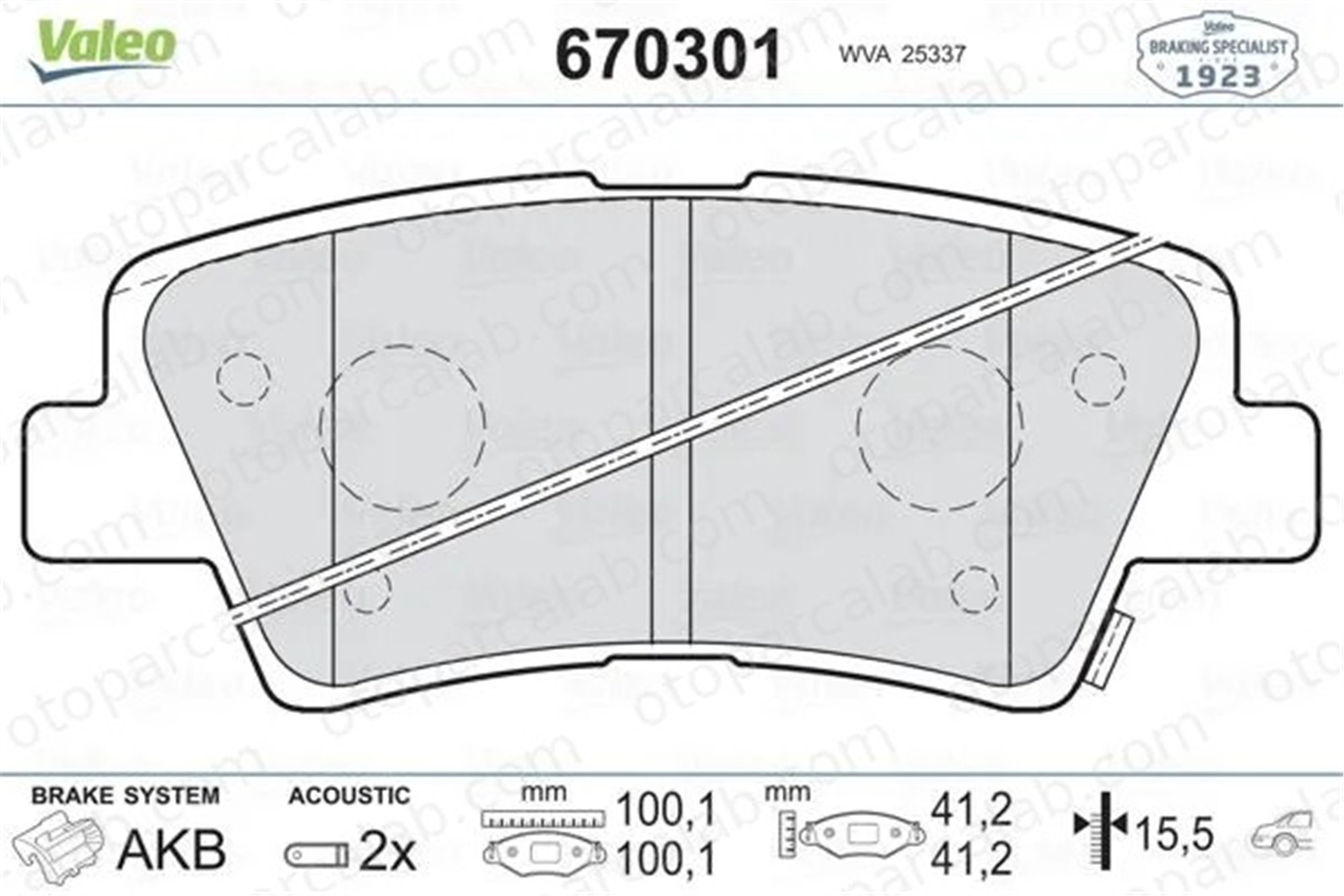 VALEO 670301 Fren Disk Balata Arka HYUNDAI TUCSON SSANGYONG TIVOLI 583021CA00 5830226A00