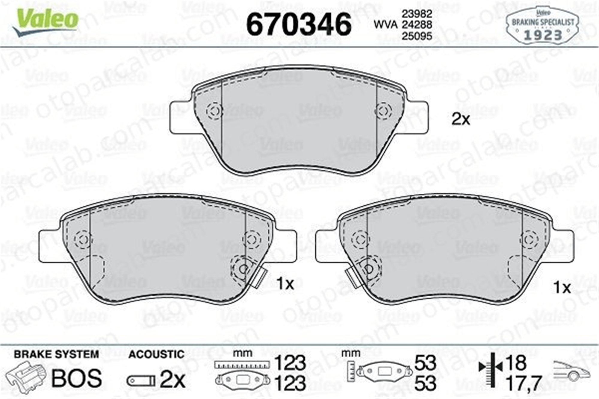 VALEO 670346 Fren Disk Balata Ön OPEL ADAM 1605153 1605184