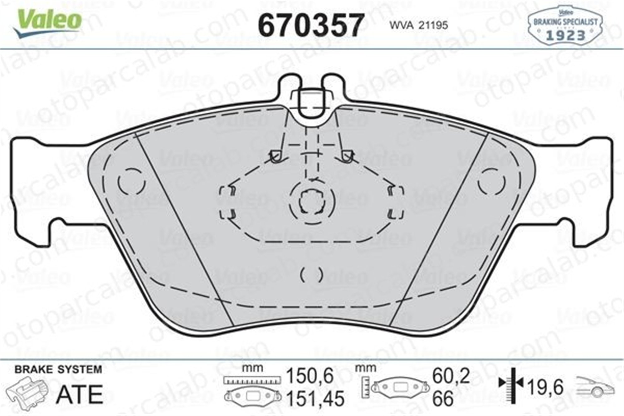 VALEO 670357 Fren Disk Balata Ön MERCEDES-BENZ E-SERISI E-SERISI T-Model A0044200220 24204420