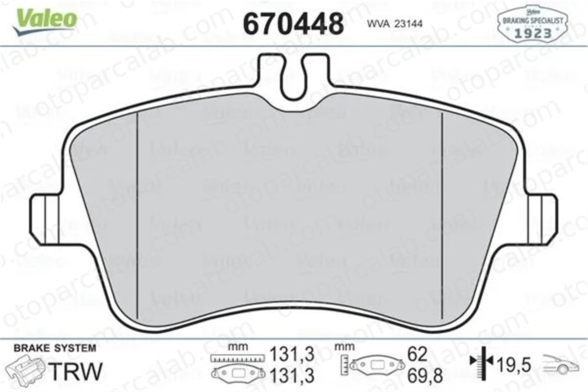 VALEO 670448 Fren Disk Balata Ön MERCEDES-BENZ C-SERISI C-SERISI T-Model A0054206220 34204520