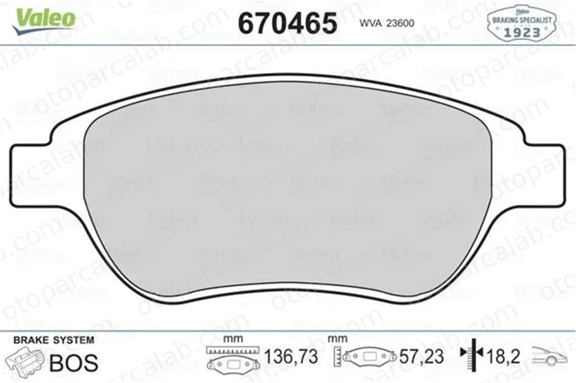 VALEO 670465 Fren Disk Balata Ön CITROËN C4 I XSARA PICASSO 425471 1636413880