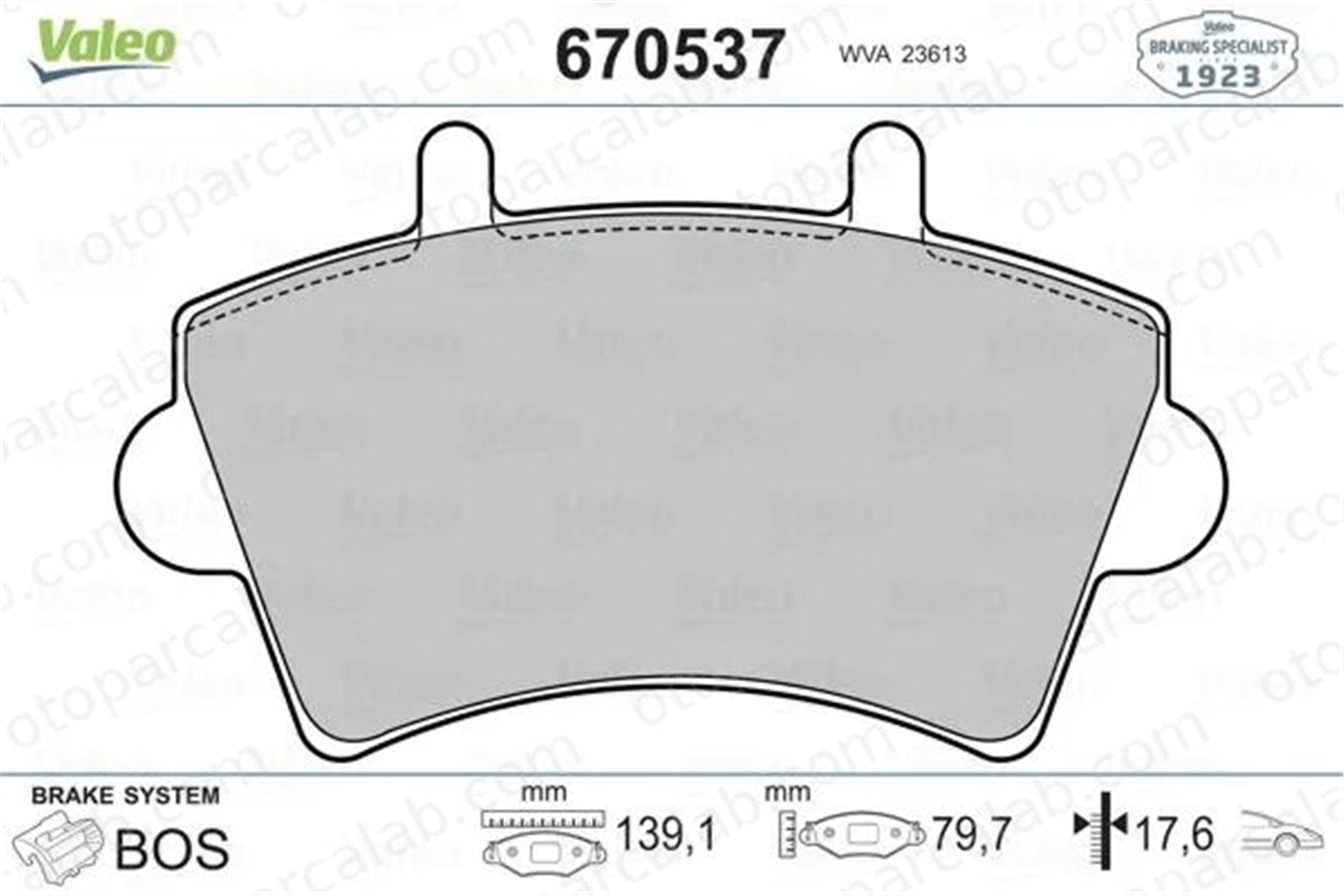 VALEO 670537 Fren Disk Balata Ön OPEL MOVANO A Panelvan/Van RENAULT MASTER II Minibüs/Otobüs 7701207339 4106000QAD