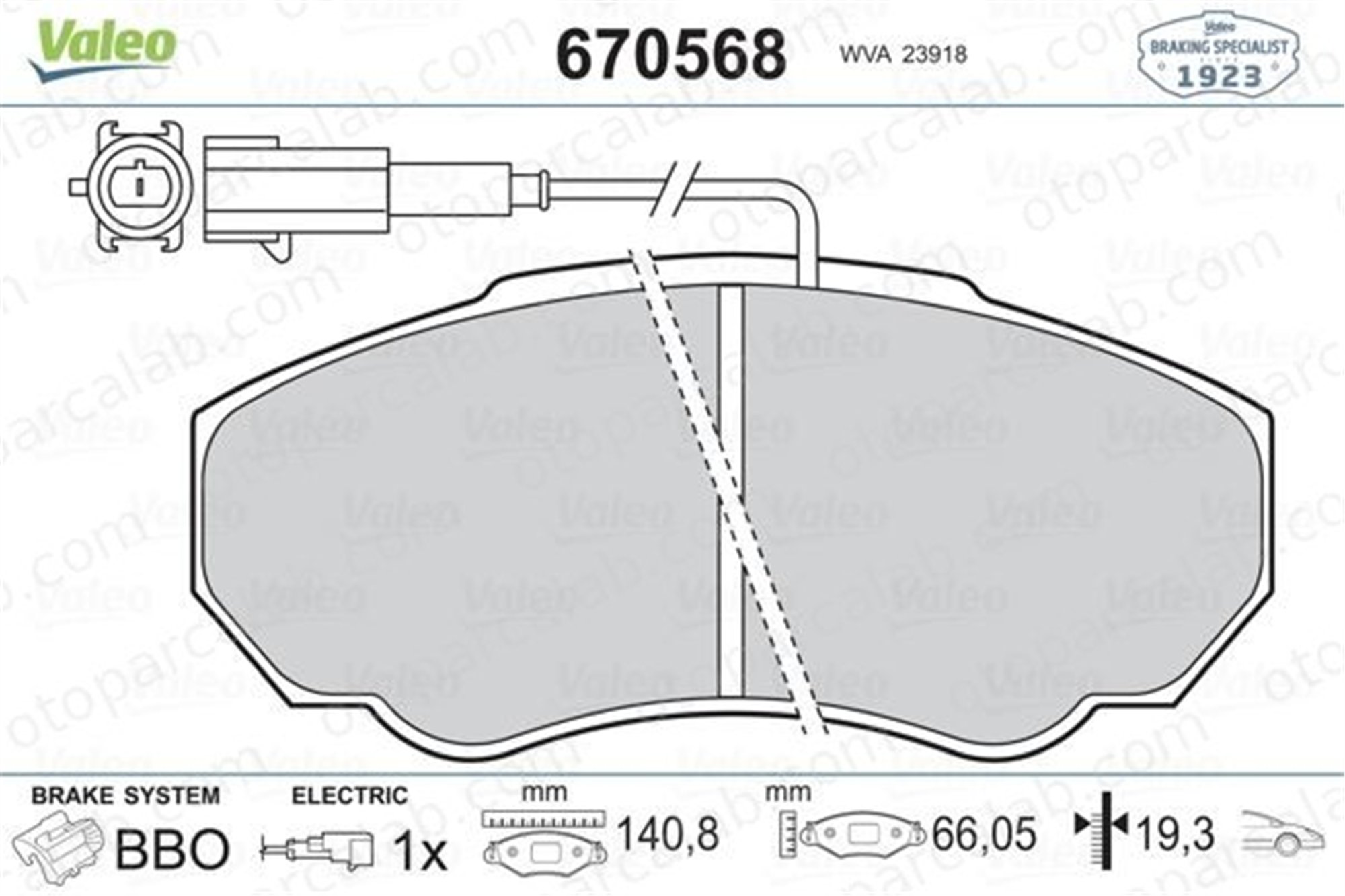 VALEO 670568 Fren Disk Balata Ön FIAT DUCATO Minibüs/Otobüs DUCATO Panelvan/Van 71752979 425243
