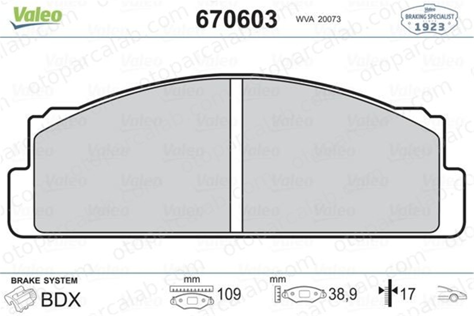 VALEO 670603 Fren Disk Balata Ön FIAT 131 132 4236412 5888149