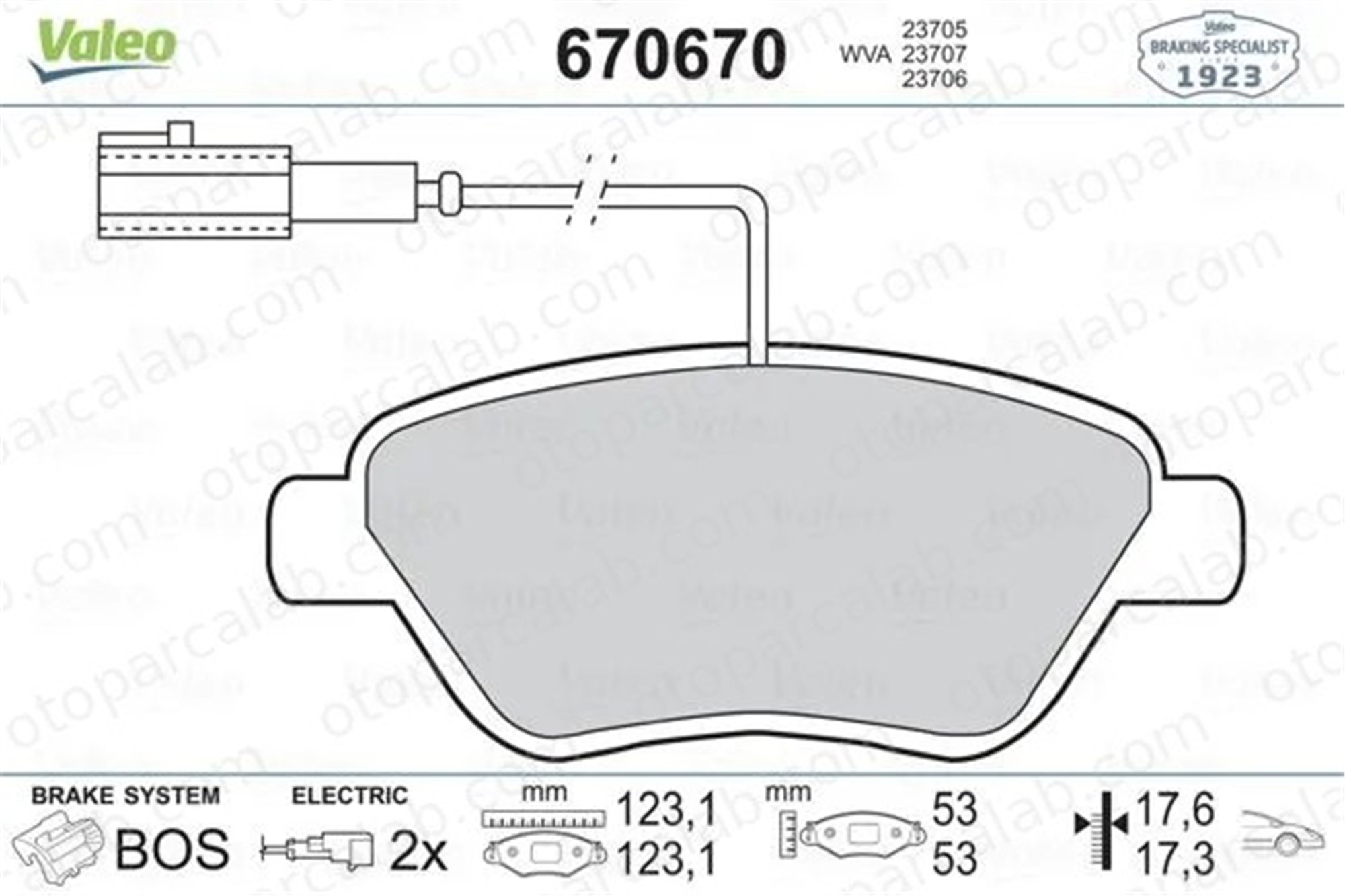 VALEO 670670 Fren Disk Balata Ön FIAT PUNTO 500 71770098 77365857