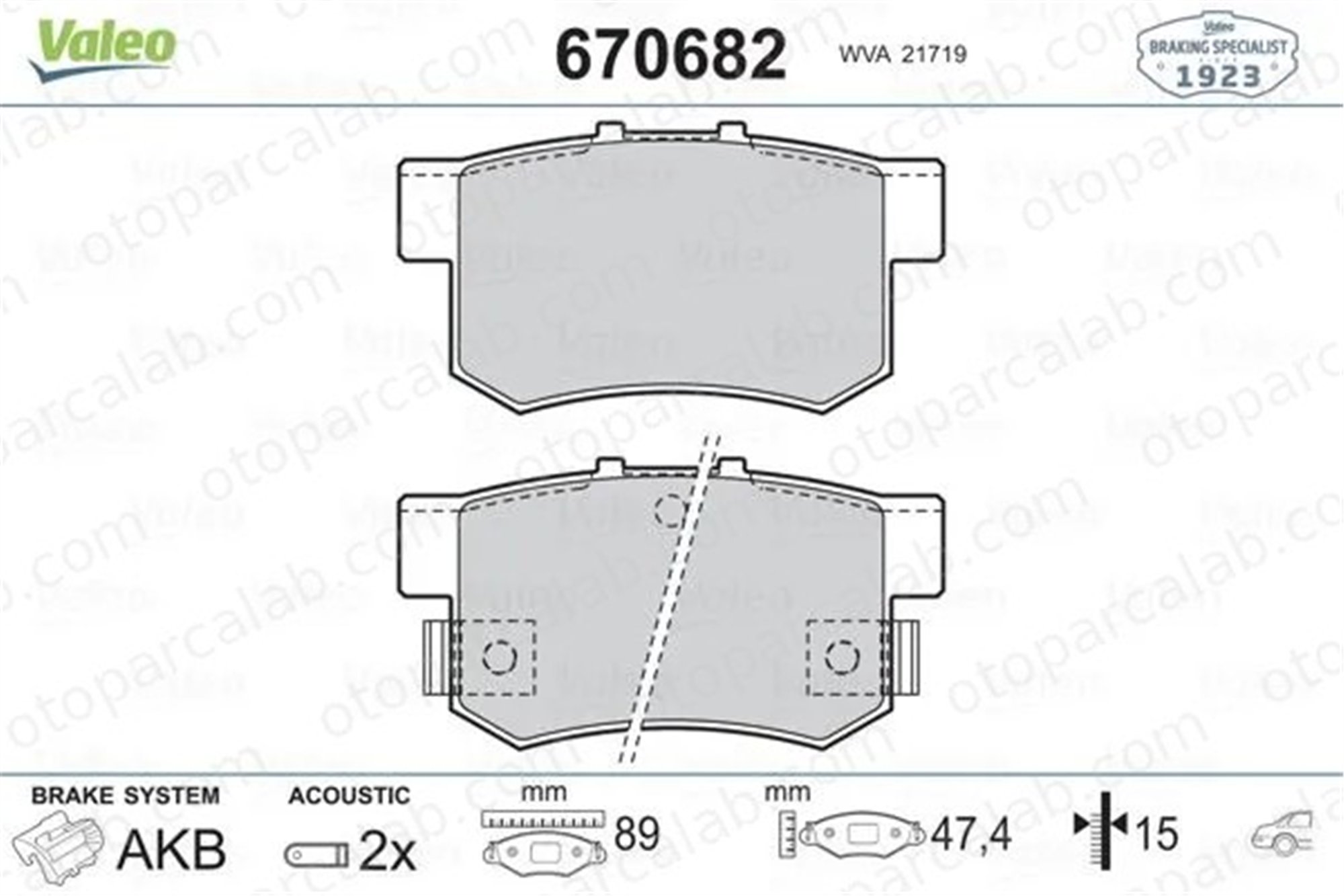 VALEO 670682 Fren Disk Balata Arka SUZUKI SX4 HONDA ACCORD V 43022SM4525 43022SX0A51