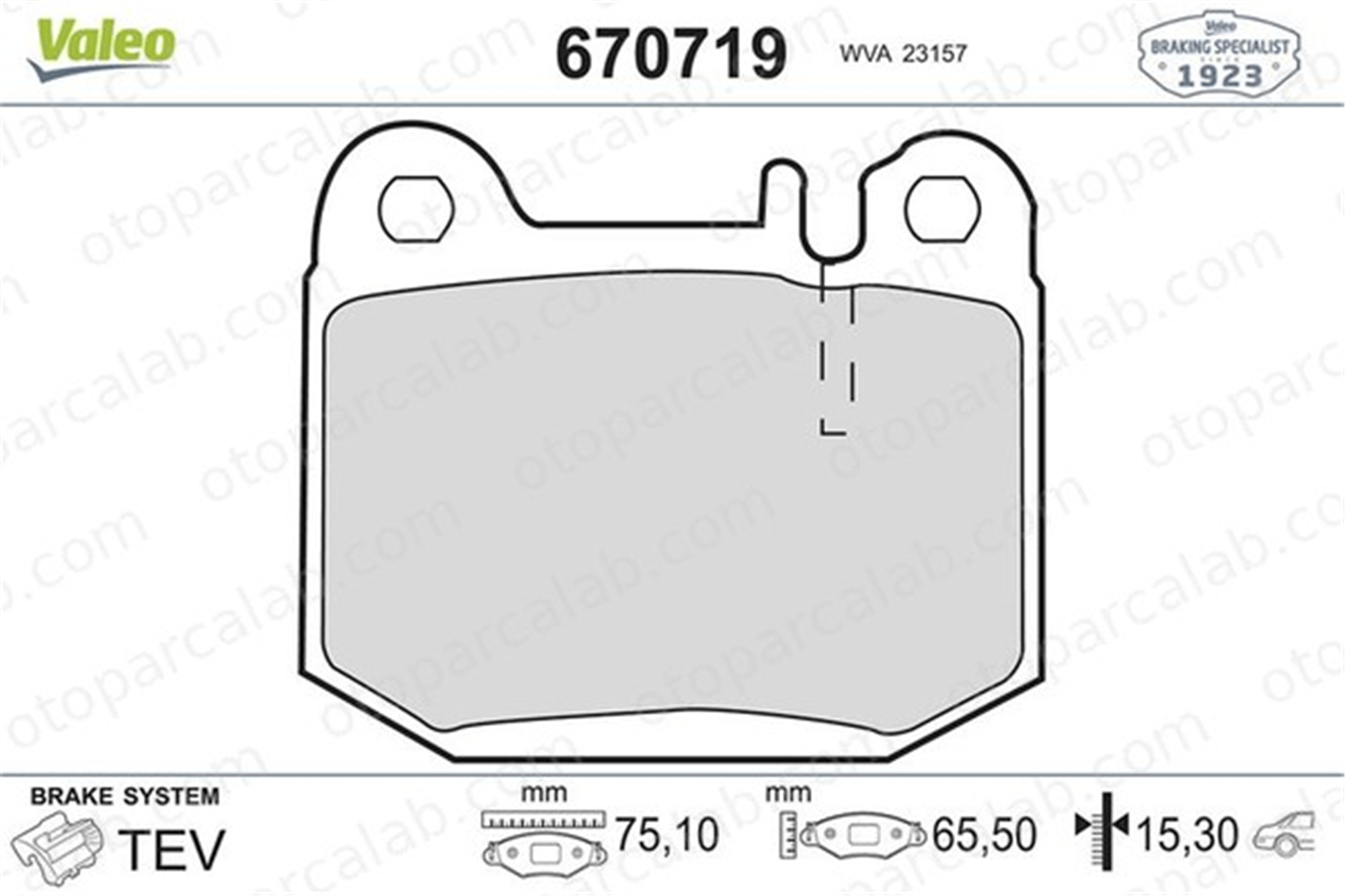 VALEO 670719 Fren Disk Balata Arka MERCEDES-BENZ M-SERISI E-SERISI 1634200720 1634200920