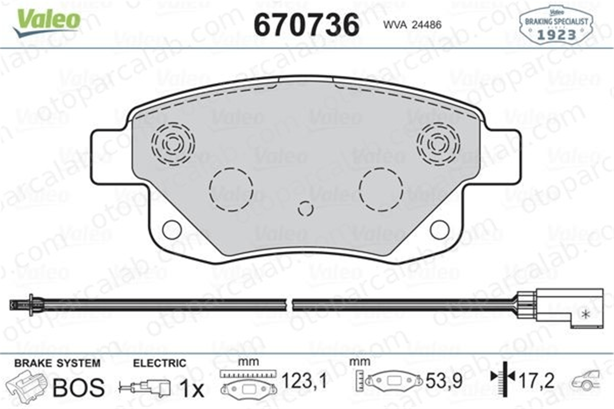 VALEO 670736 Fren Disk Balata Arka FORD TRANSIT Panelvan/Van TRANSIT Platform şasi 6C112M008AF 1371454