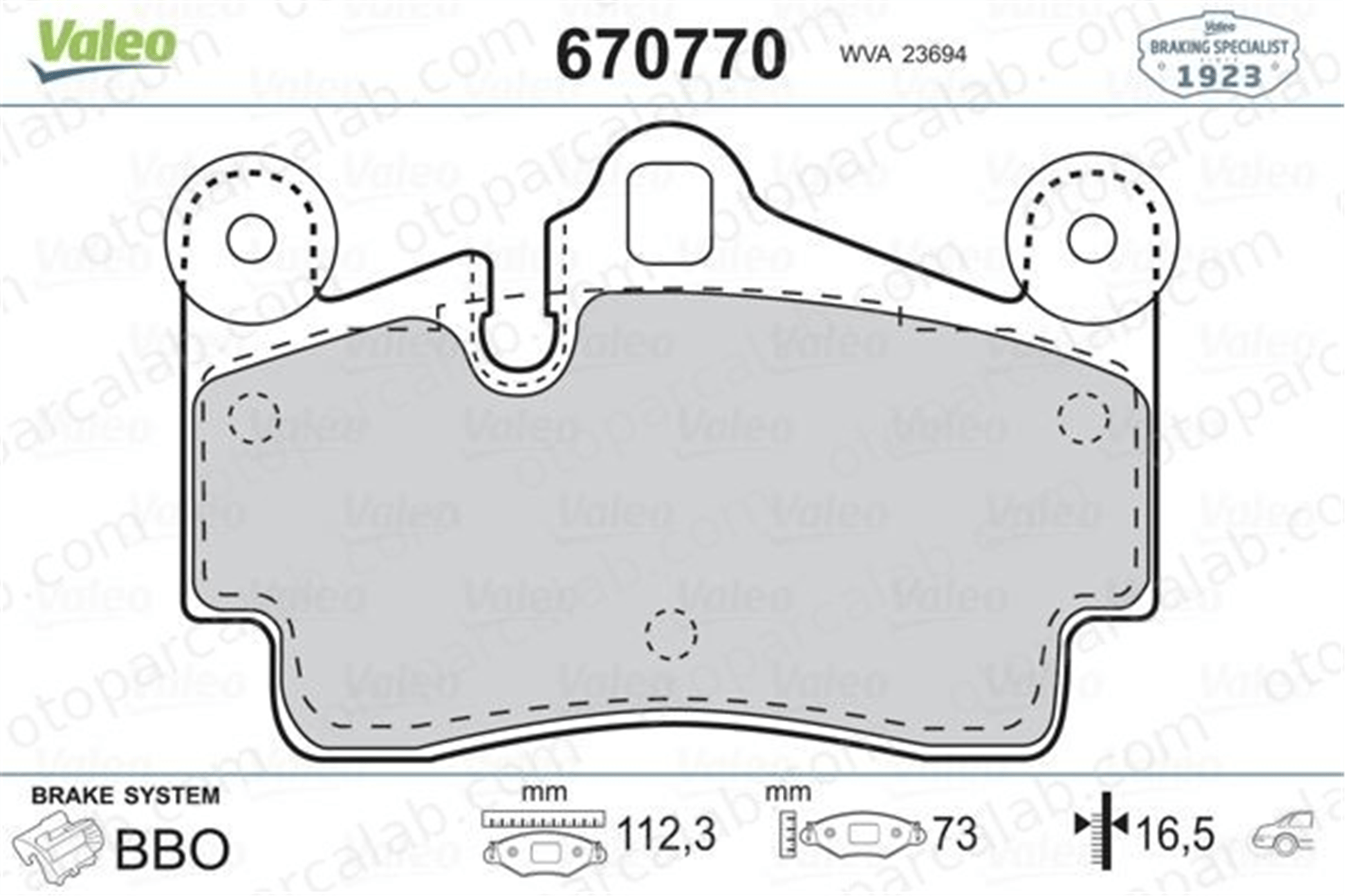 VALEO 670770 Fren Disk Balata Arka AUDI Q7 PORSCHE CAYENNE 7L0698451B 4L0698451D