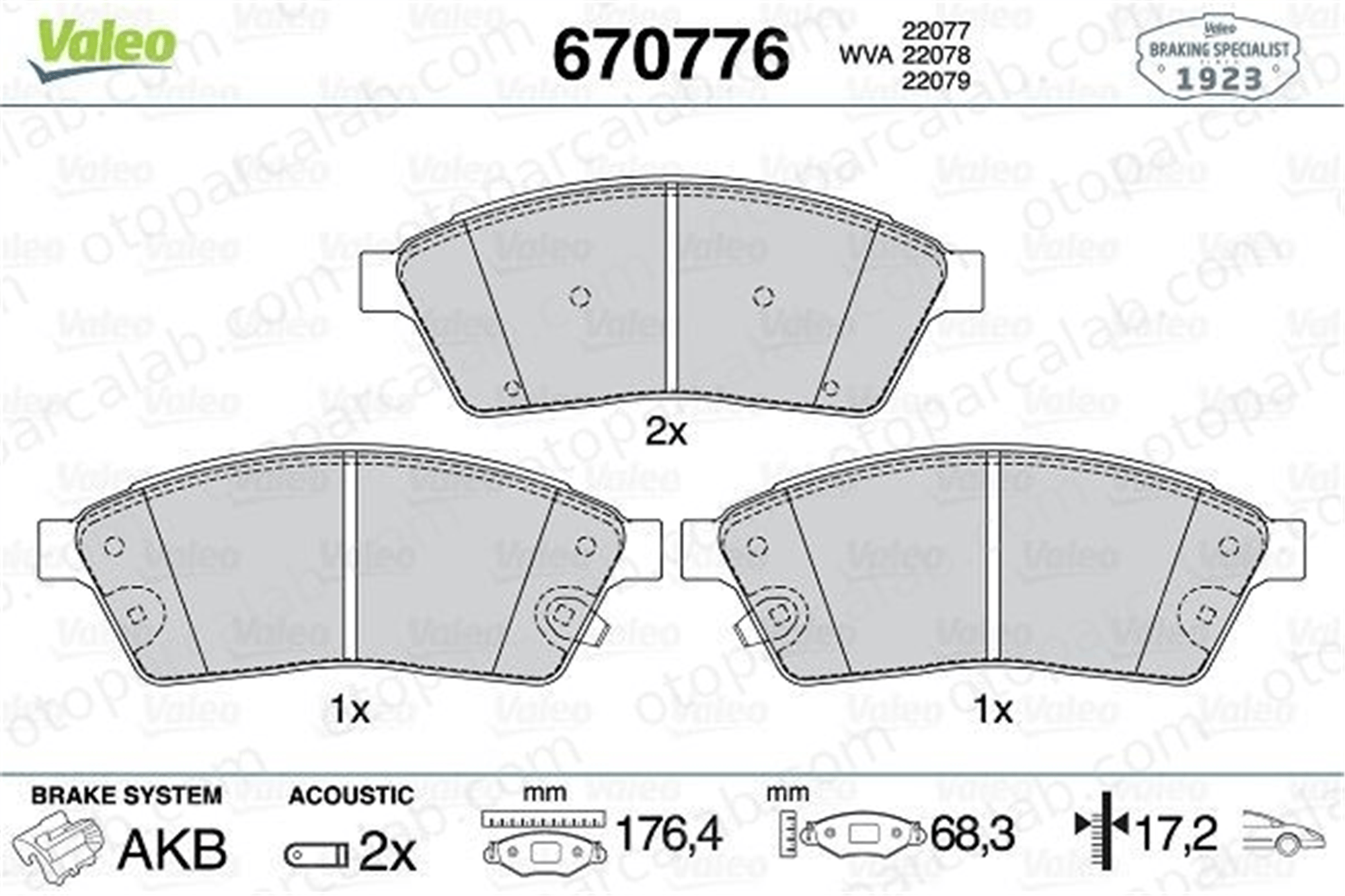 VALEO 670776 Fren Disk Balata Ön MERCEDES-BENZ C-SERISI E-SERISI T-Model 20872587 20983943