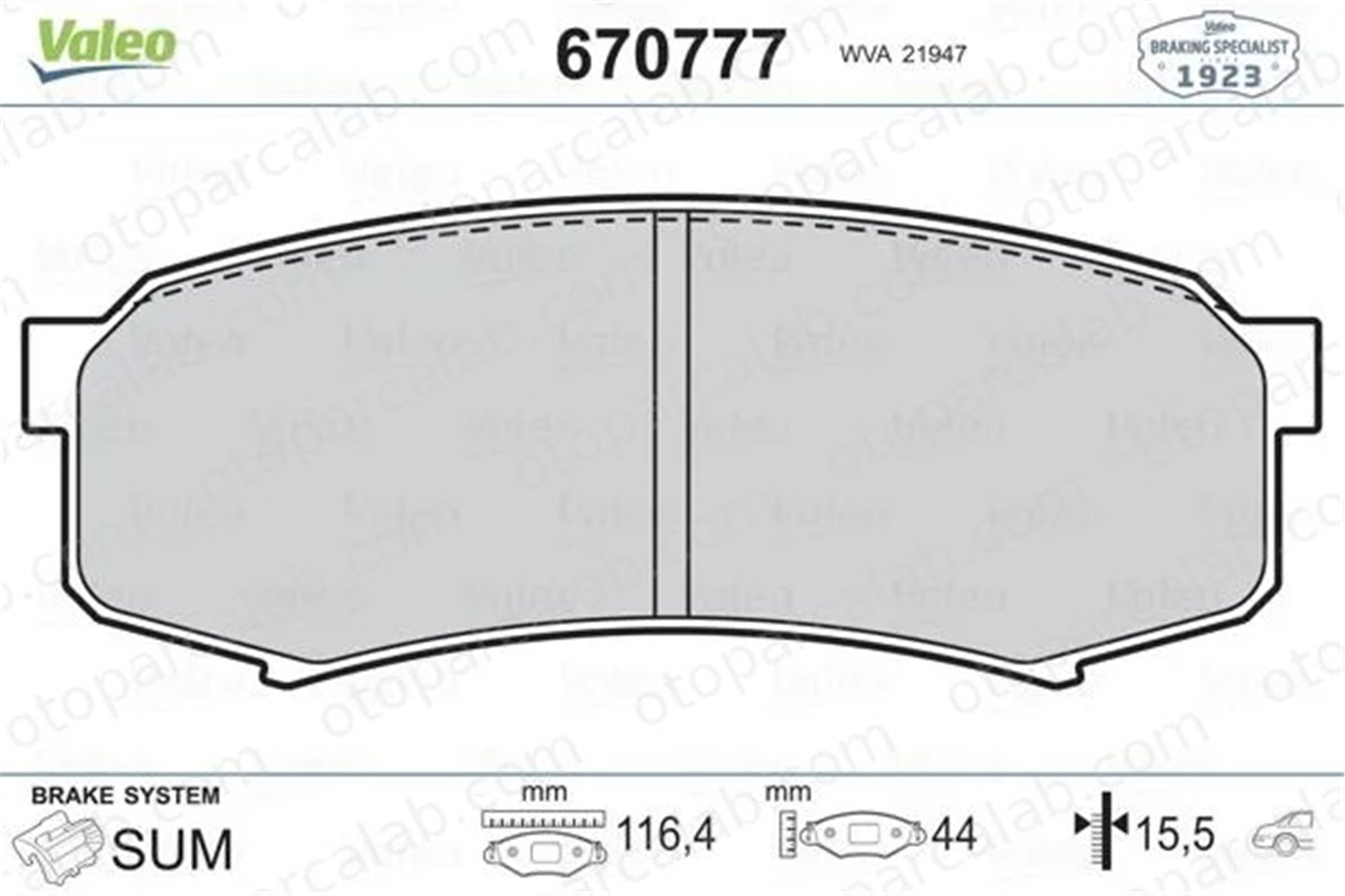VALEO 670777 Fren Disk Balata Arka TOYOTA LAND CRUISER PRADO LAND CRUISER 446660020 04466-60020