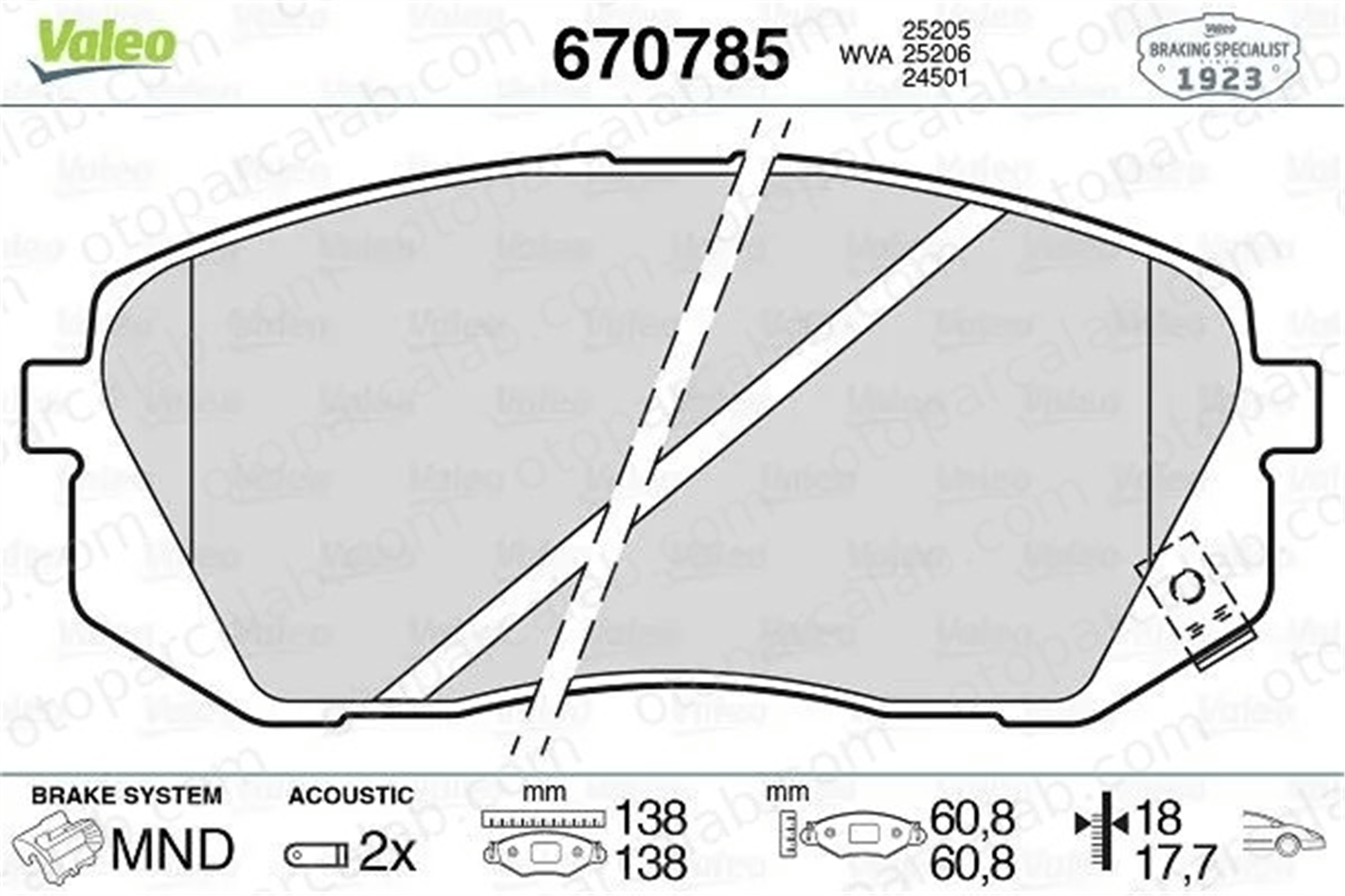 VALEO 670785 Fren Disk Balata Ön HYUNDAI TUCSON KIA SPORTAGE IV 581012SA50 581013ZA10